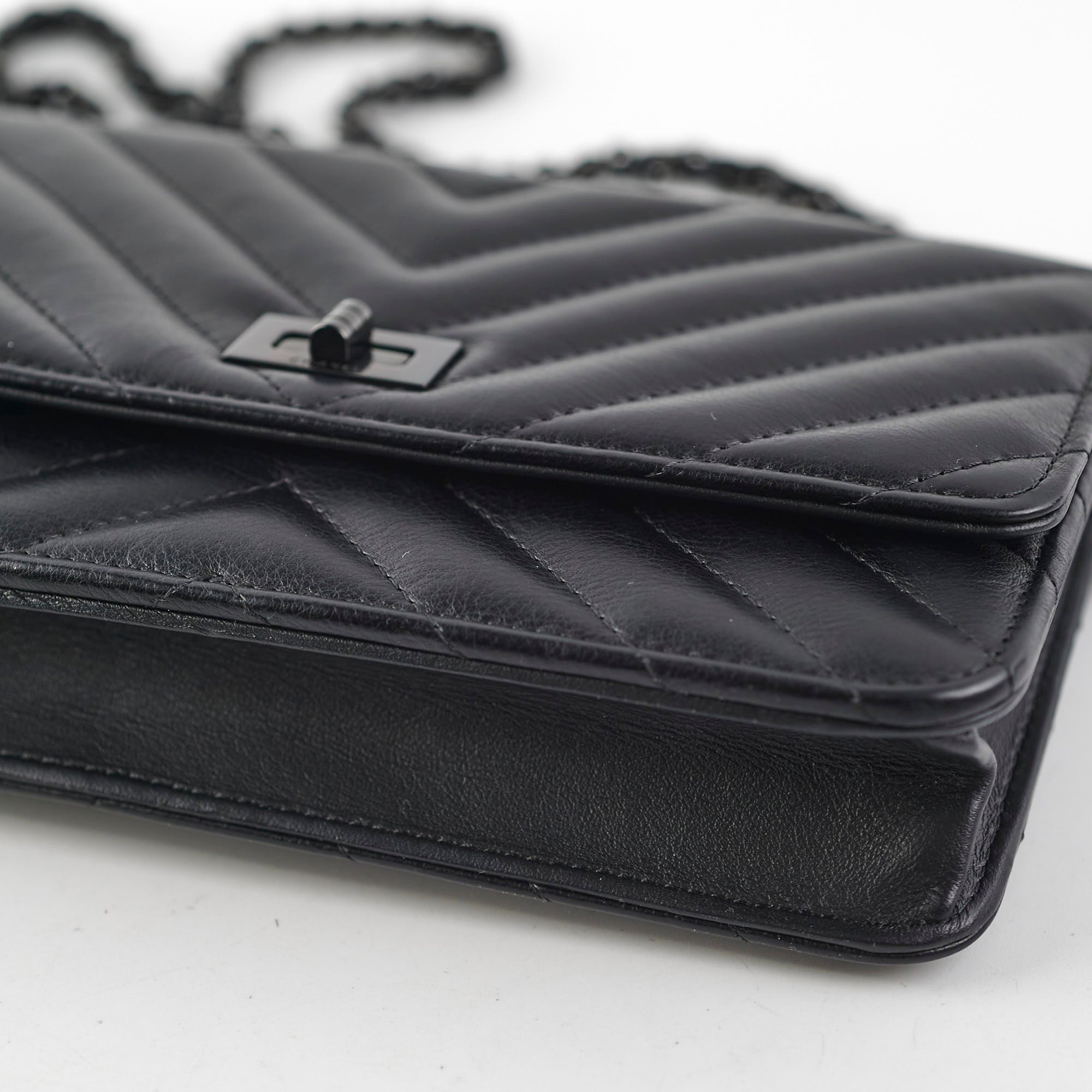 Chanel Chevron Reissue WOC Lambskin Wallet On Chain Black - Luxury Crossbody Bag for Women, Perfect for Evening Out & Special Occasions