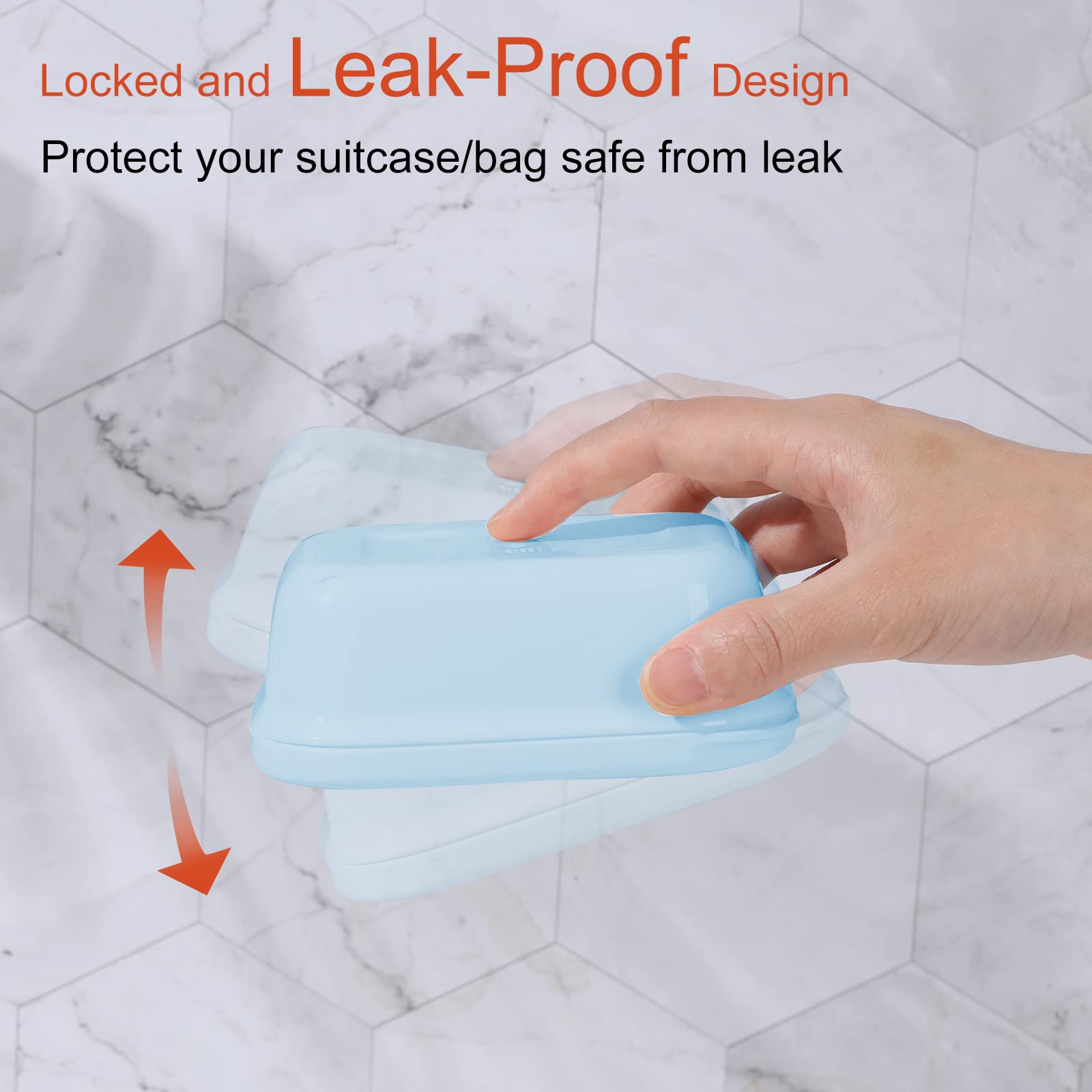 Quatish 2 Pack Travel Soap Container with Lid - Portable Leak-Proof Soap Holder Case for Camping, Gym, Travel & Bathroom Storage - Blue (Perfect for Outdoor Adventures & Daily Hygiene)