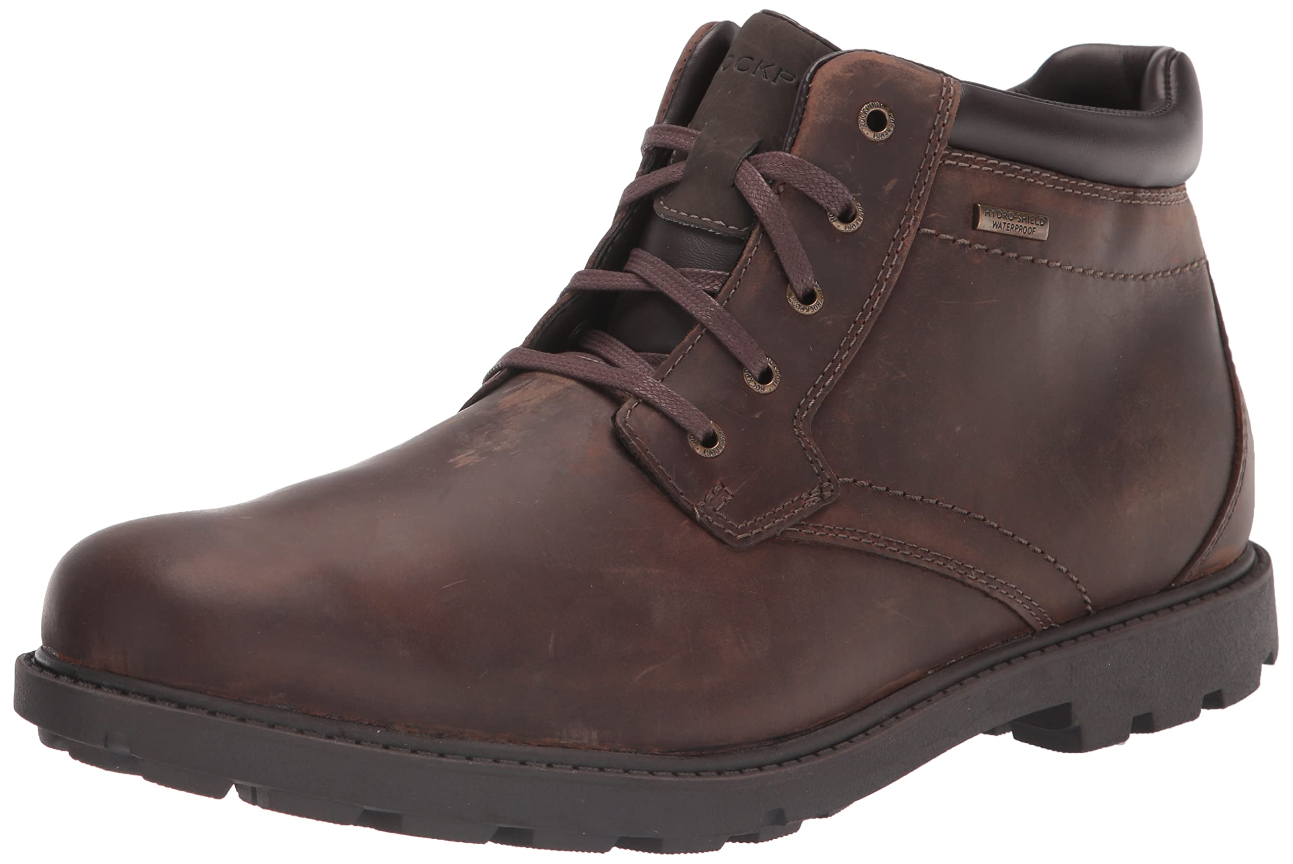 Rockport Men's Rugged Bucks Waterproof Hiking Boots - Comfortable Outdoor Work & Winter Snow Boots for Walking, Camping, and Travel