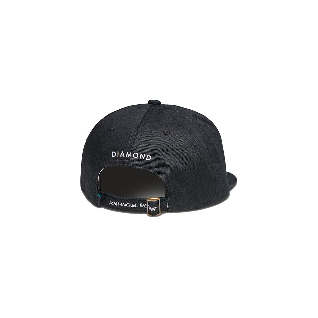 Diamond x Basquiat Sign Unstructured Strapback Hat - Black Hip Hop Streetwear Cap for Men & Women | Perfect for Casual Wear, Music Festivals & Urban Fashion