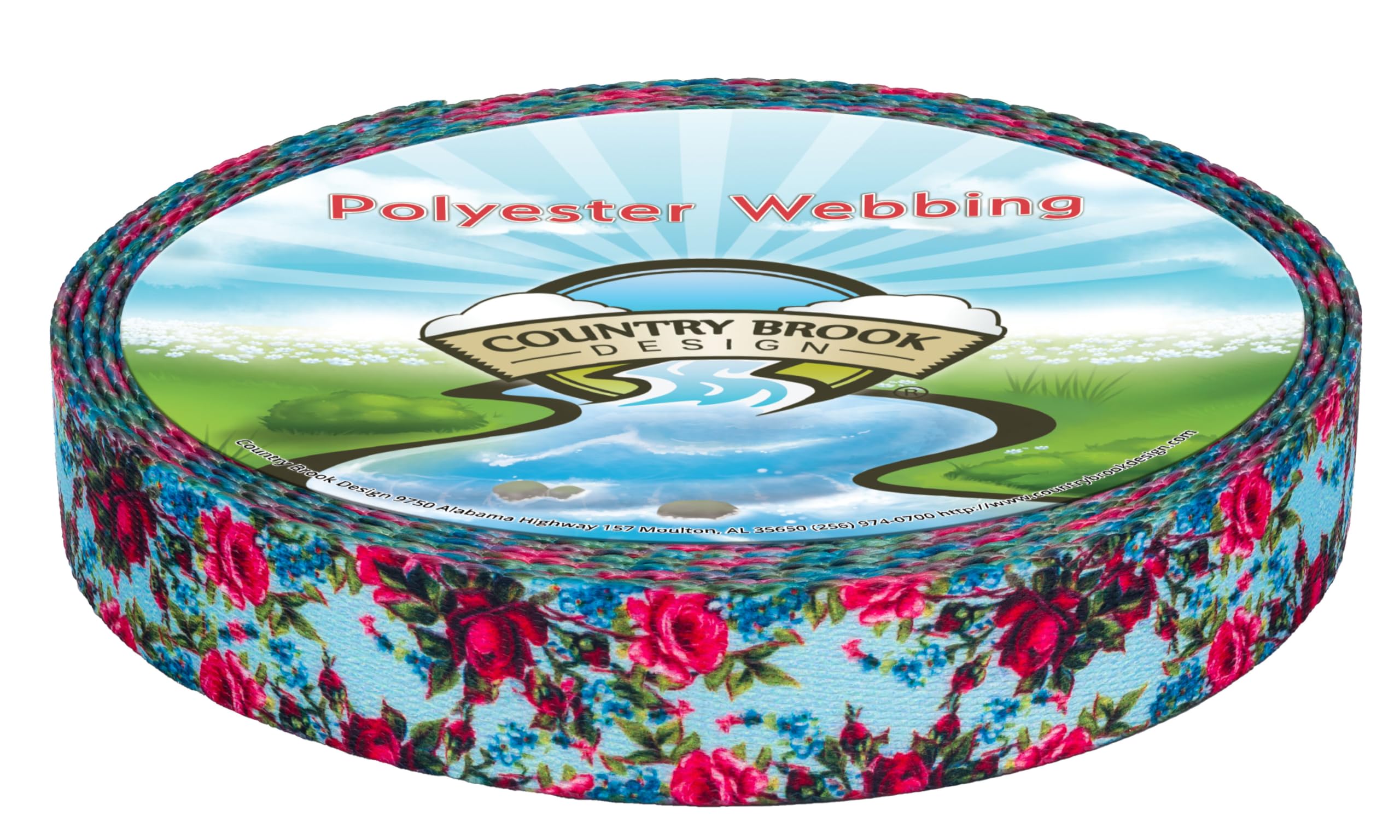 Country Brook Design - Vintage Roses Polyester Webbing for DIY Crafts, Sewing Projects, Home Decor & Gift Wrapping | Durable & Decorative Fabric Trim