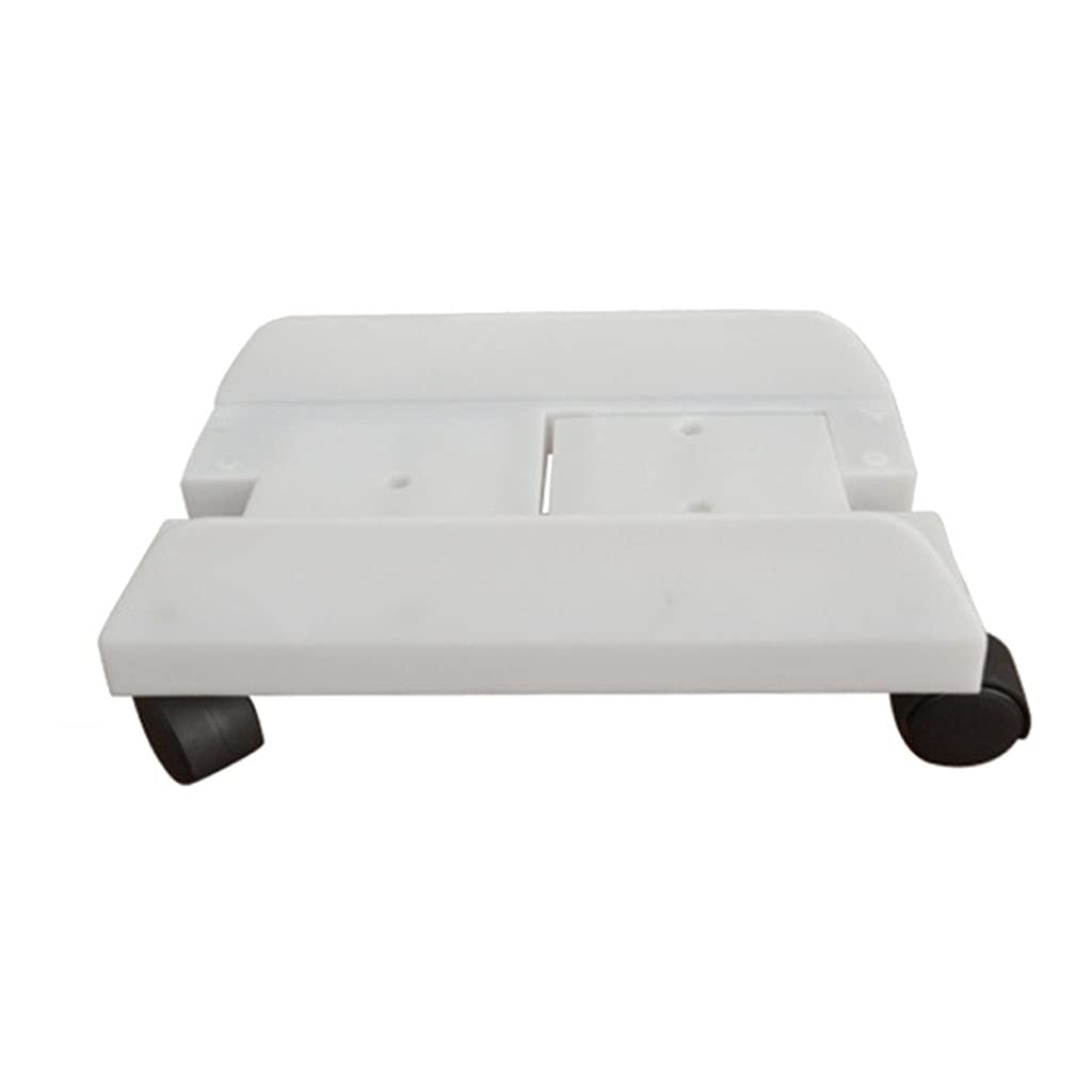 Universal Adjustable CPU Stand with Rolling Caster Wheels - Mobile Desktop Tower Computer Floor Stand for PC - White (Ideal for Office, Gaming Setup & Home Workspace Organization)