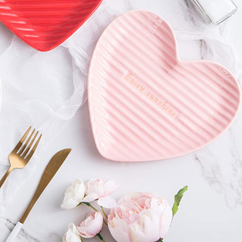 Heart-Shaped Ceramic Plate for Desserts & Steaks - Elegant Serving Dish