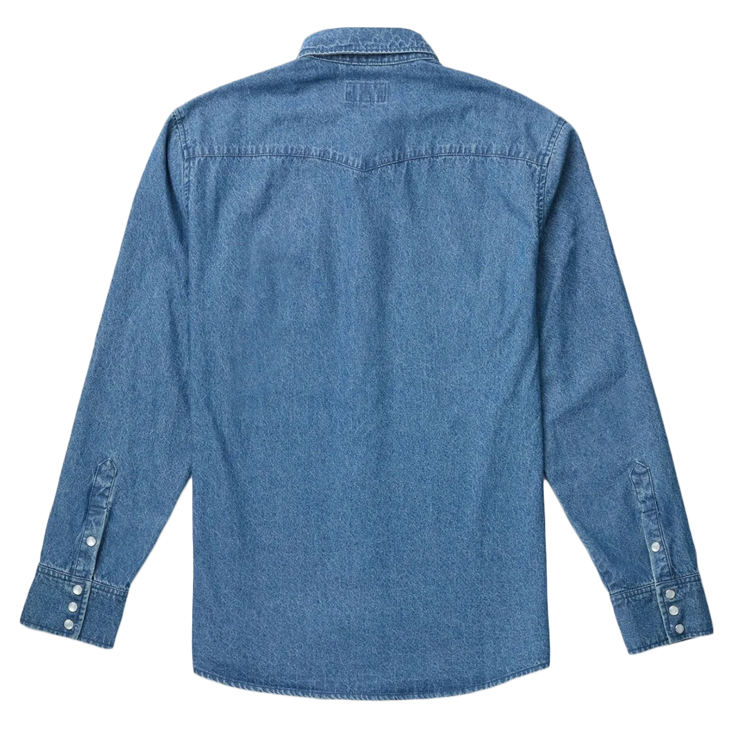 Seager Reagan Pearl Snap Vintage Wash Western Shirt for Men - Classic Cowboy Style for Casual Wear & Country Events