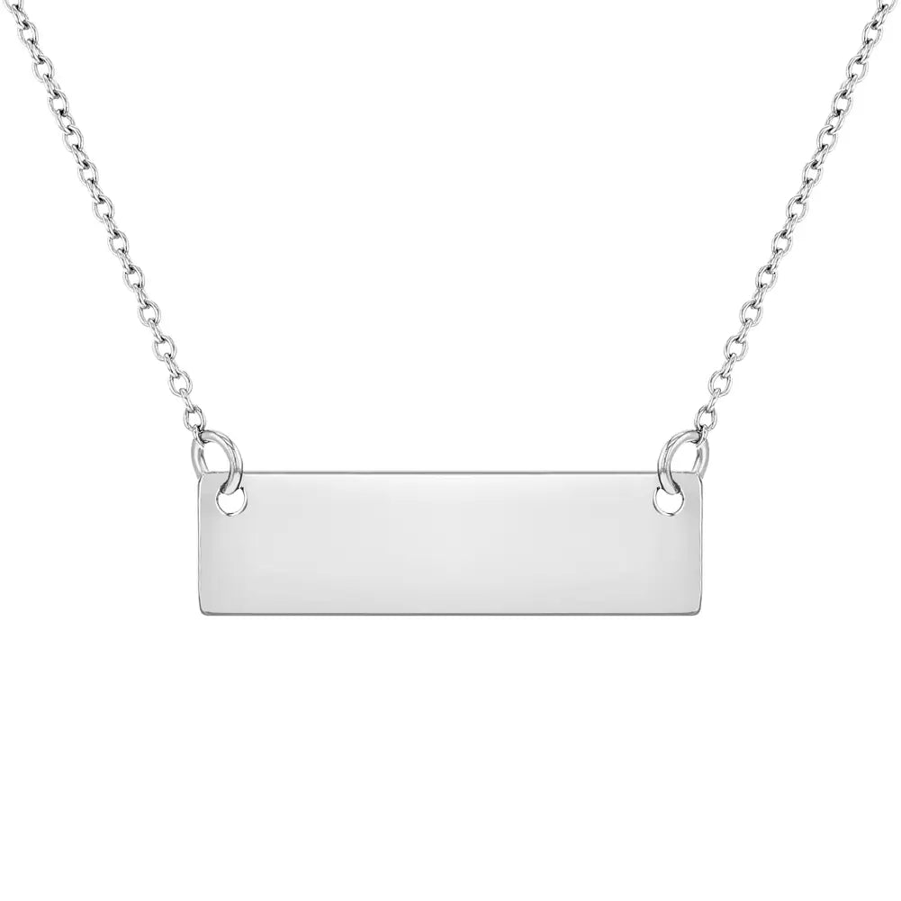 Personalized Kids Name Necklace - Sterling Silver Polished Name Plate Pendant for Children | Birthday Gifts, Christening, First Communion Jewelry
