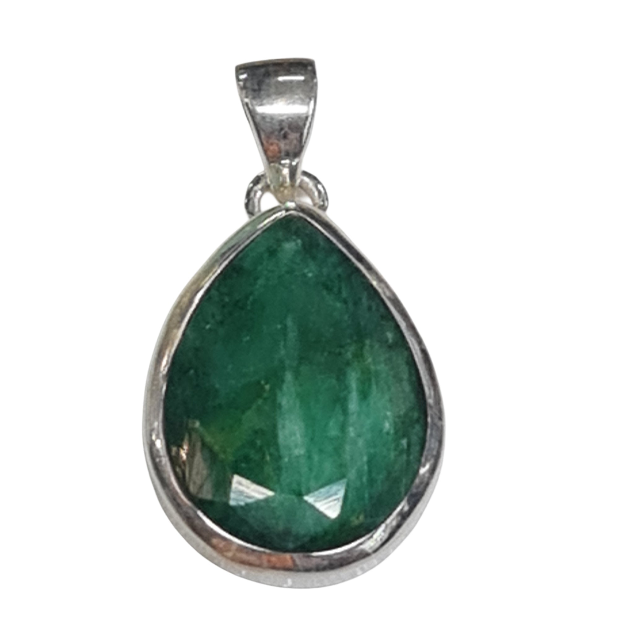 Green Indian Emerald Pendant - 925 Sterling Silver Tear Drop Necklace for Women - Elegant Jewelry Gift for Birthday, Anniversary & Special Occasions
