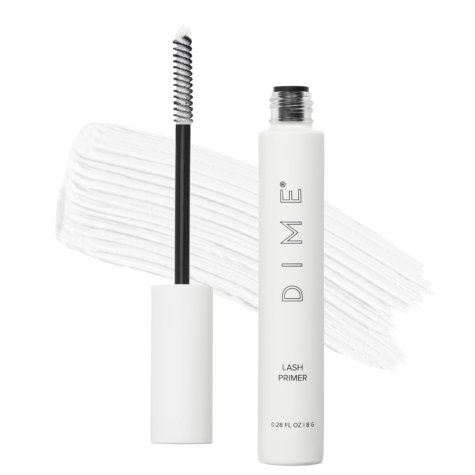 DIME Beauty Lash Primer & Growth Serum - White Eyelash Primer for Longer, Voluminous Lashes - 8g / 0.28 oz - Perfect for Daily Makeup & Special Occasions