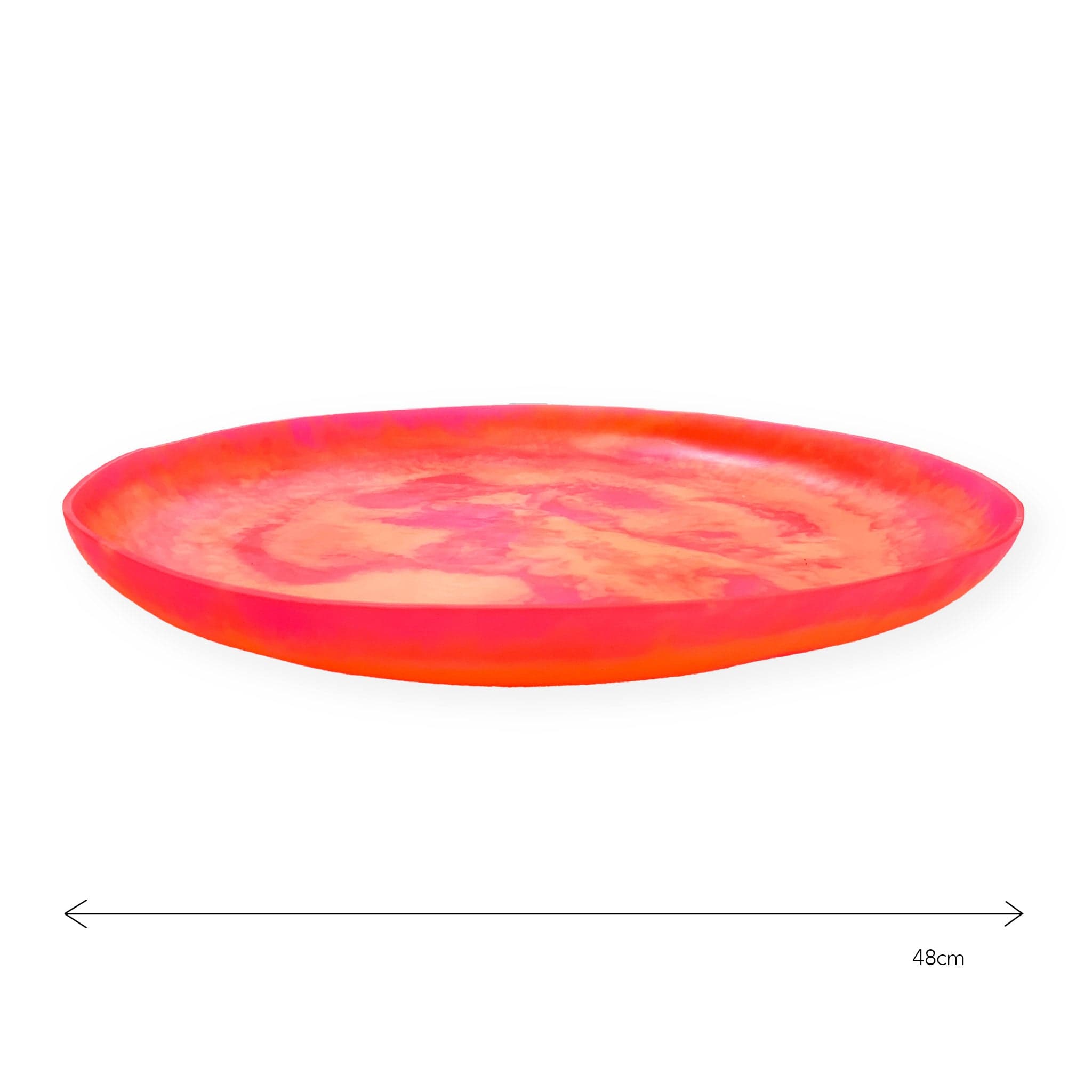 Extra Large Resin Swirl Platter with Flamingo Design - Perfect for Serving, Home Decor, and Party Tableware