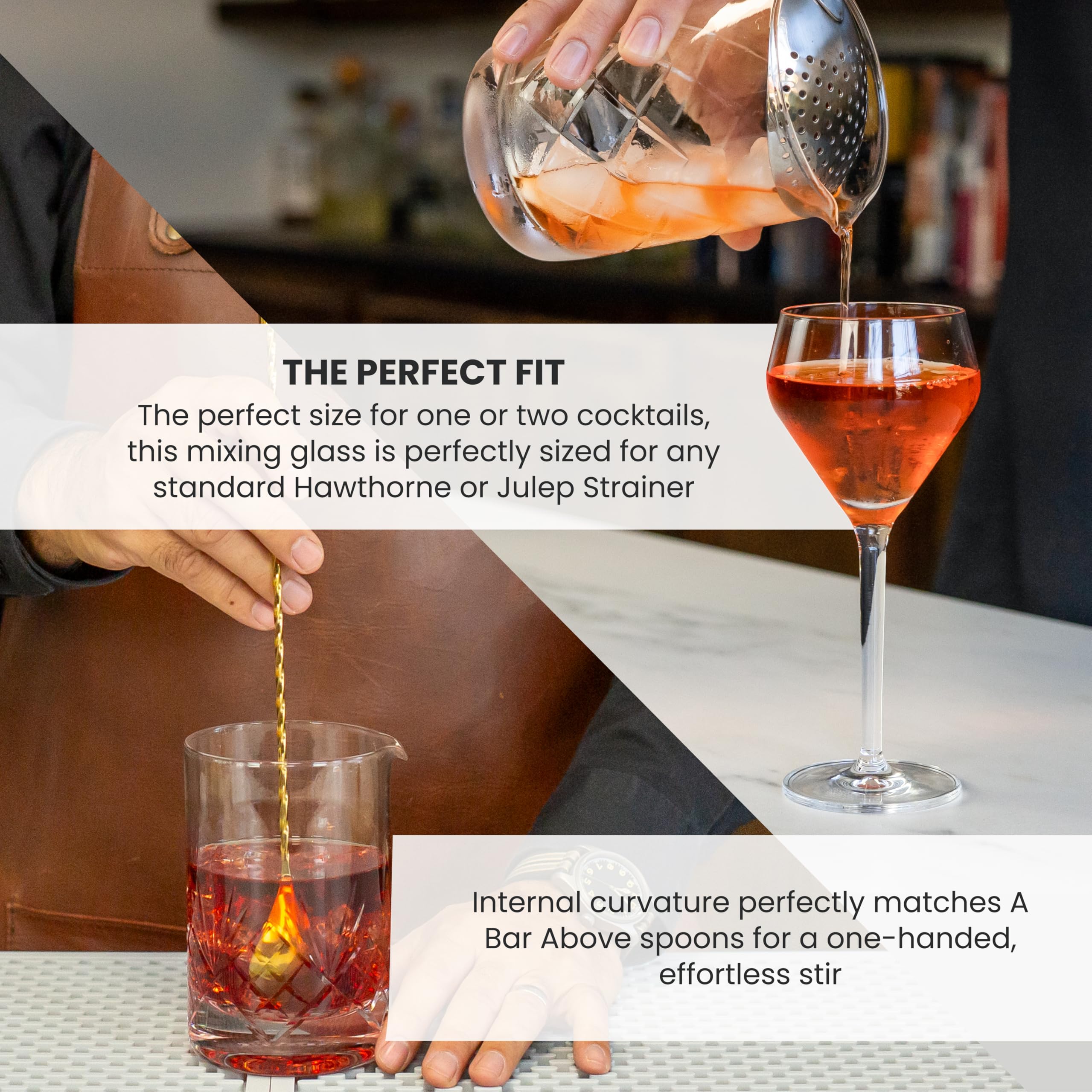 A Bar Above Botanica Cocktail Mixing Glass - 18oz Thick & Sturdy Glass Beaker for Mixing & Stirring Drinks - Professional Bar Tools for Home & Commercial Use - Perfect for Cocktail Parties, Bartending & Mixology