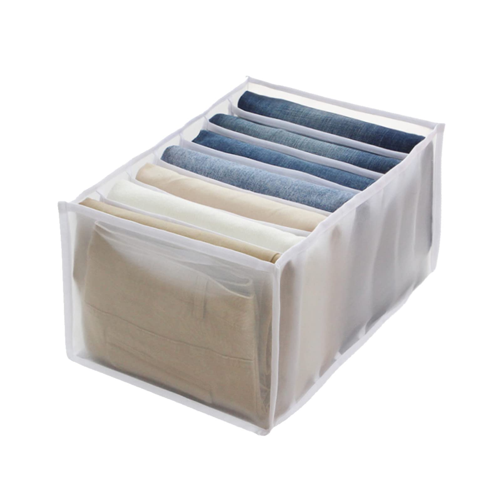 Bamboo Mesh Drawer Organizer - Multi-Compartment Storage Box for Clothes, Pants & Accessories | Home Organization & Closet Management (White, Size B) | Perfect for Bedroom, Closet & Office Storage Solutions