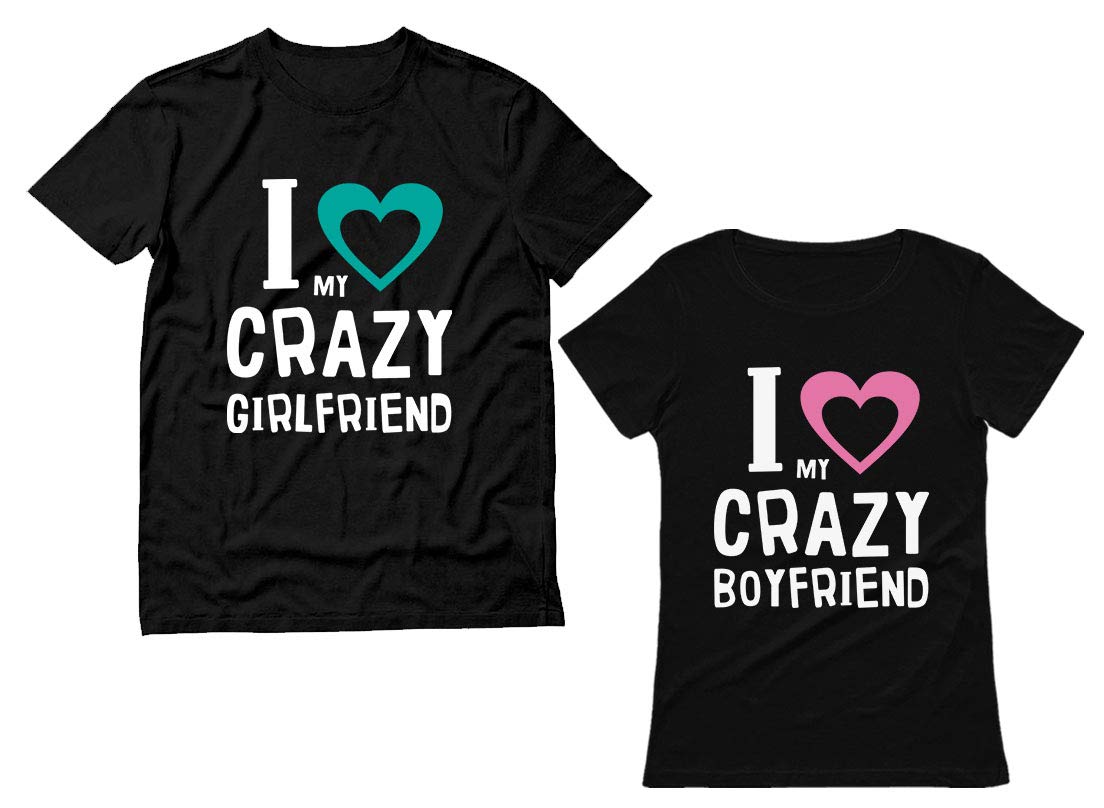 Funny Matching Couples T-Shirts for Valentine's Day - Cute Boyfriend & Girlfriend Gift Set - Perfect for Anniversaries, Date Nights and Couple Photos