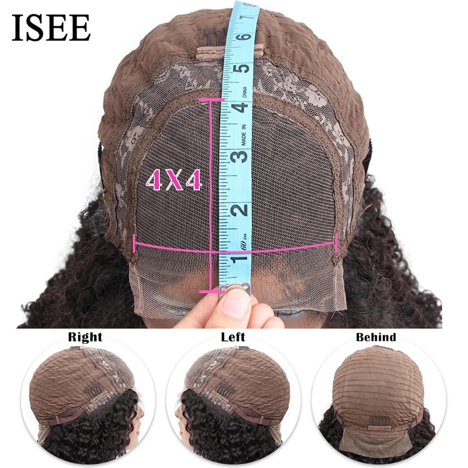 ISEE 10A Grade Human Hair Wigs for Black Women - 28 Inch Transparent Lace Closure, Pre Plucked Wet Water Wave, 150% Density Deep Curly with Baby Hair | Natural Look for Daily Wear, Parties & Special Occasions