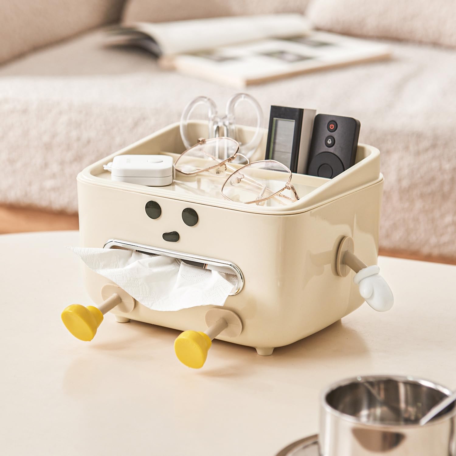 Multifunctional Cute Tissue Storage Box & Organizer - Rectangle Tissue Box Cover for Bathroom, Kitchen, Bedroom & Living Room - Perfect for Home Decor and Organization