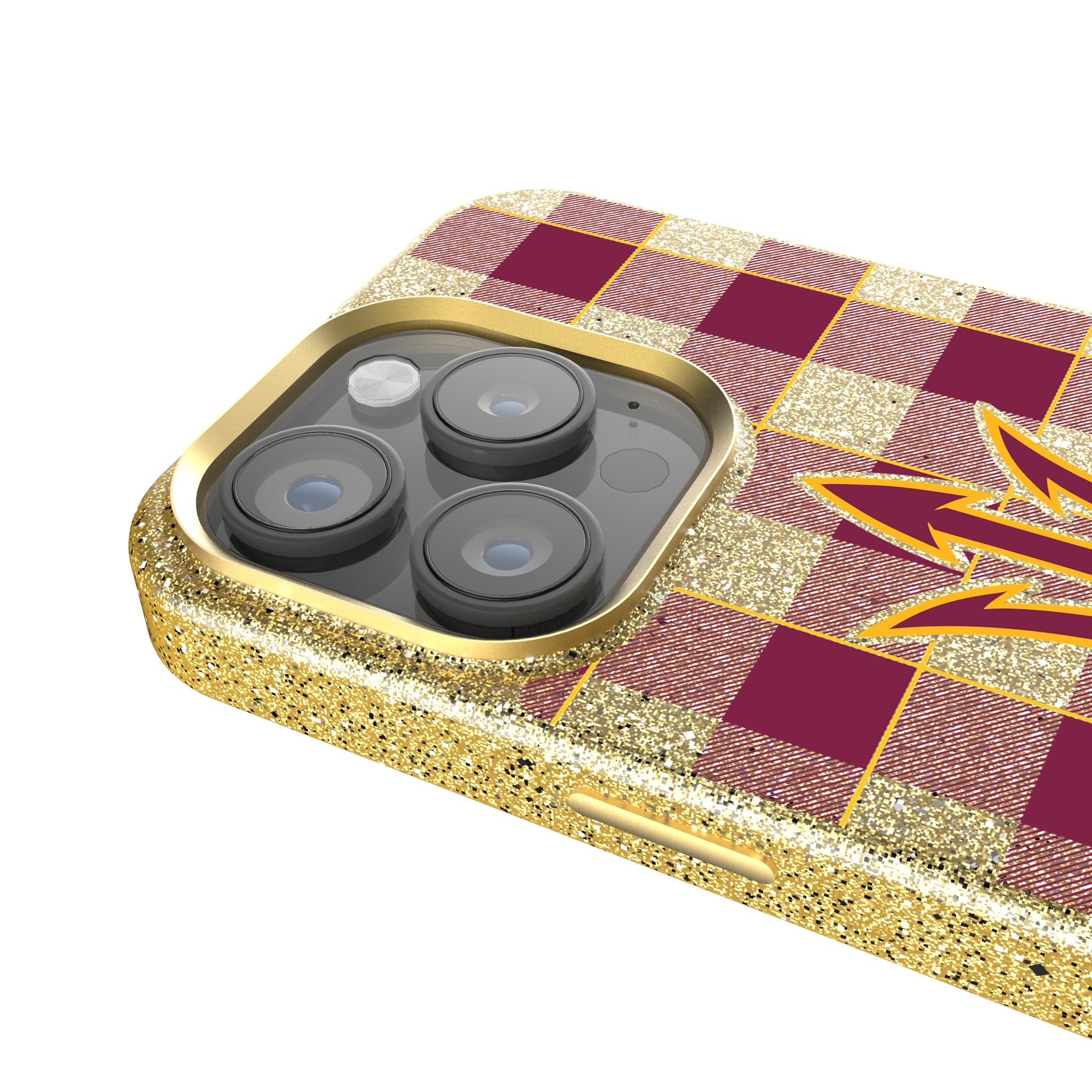 Arizona State University Sun Devils Plaid Rhinestone Phone Case - Stylish & Protective iPhone Cover for ASU Fans, Perfect for Game Day & School Spirit