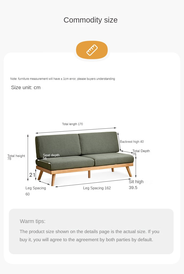 Premium Beech Solid Wood Upholstered Sofa - Comfortable & Durable Living Room Furniture for Relaxing & Entertaining