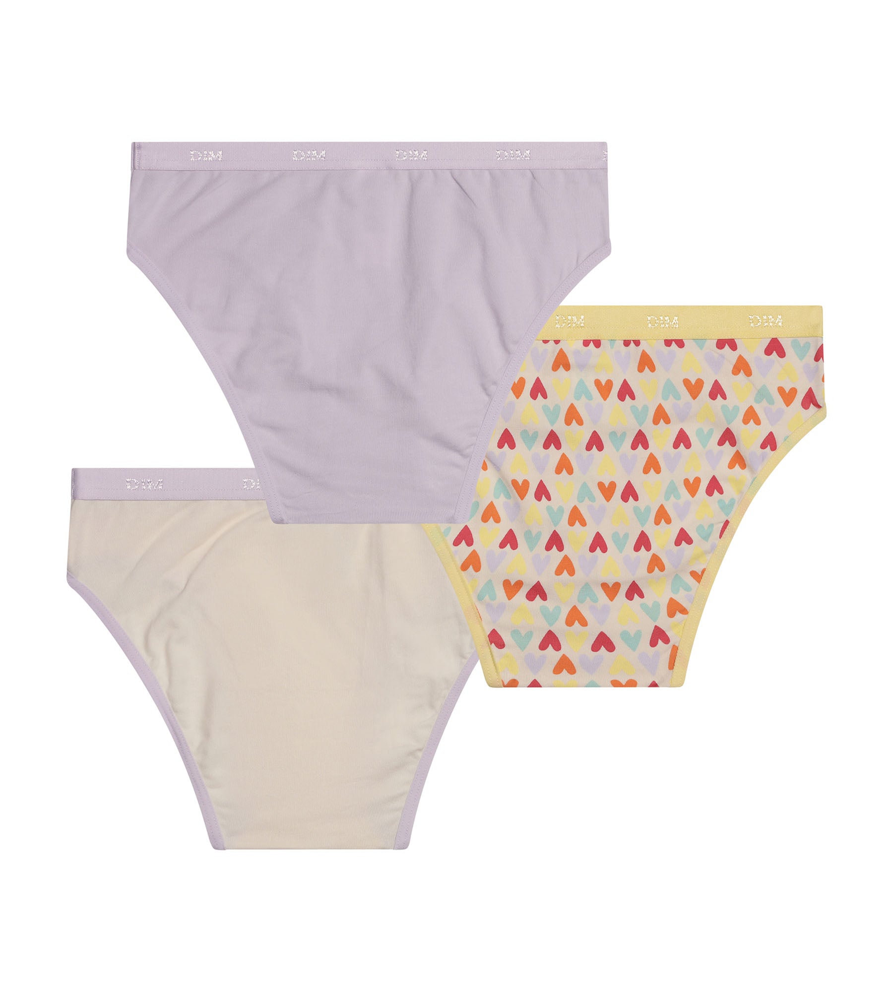 3 Pack Girls Cotton Stretch Underwear with Heart Print - Soft & Breathable for School, Play & Everyday Comfort