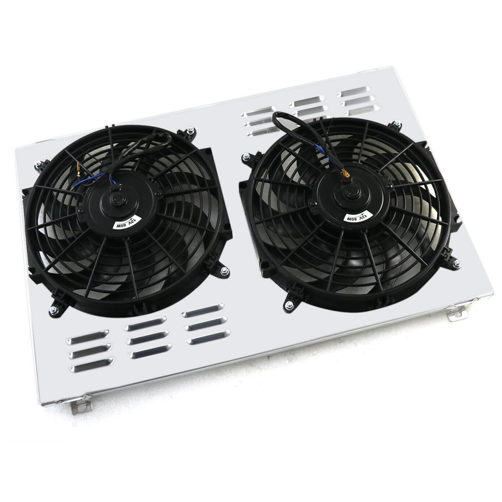 Aluminum Radiator Shroud & Cooling Fan Kit Compatible with 1967-1990 Chevy C/K Series, 1972-1980 GMC C/K Series, Buick, Cadillac, Plymouth, Pontiac - Perfect for Engine Cooling & Performance Upgrades