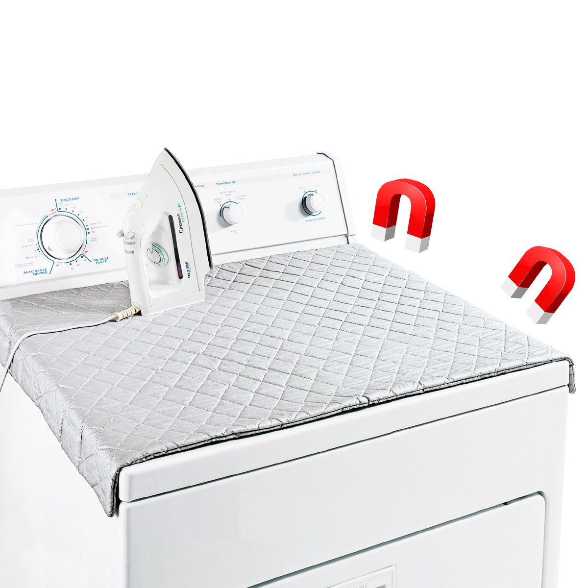 Evelots Magnetic Heat-Resistant Ironing Blanket & Pad - 33 Inch Travel Ironing Mat for Clothes, Quilts, and Fabrics | Perfect for Home, Travel, and Laundry Use