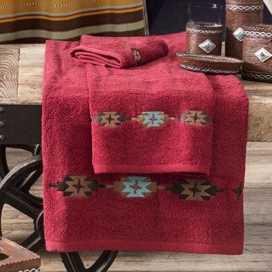 Socorro Embroidered 3-Piece Bath Towel Set - Soft & Absorbent Turkish Cotton - Turquoise Blue - Perfect for Bathroom, Spa & Guest Room Decor
