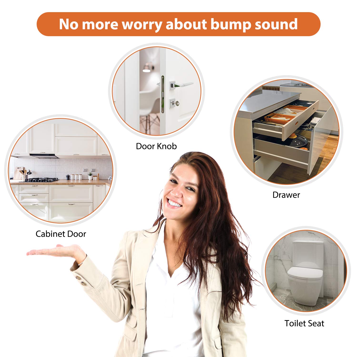 200 PCS Clear Rubber Bumpers - Self-Adhesive Circular Dots for Cabinet Doors, Drawers, Picture Frames & Cutting Boards | Noise Reduction & Surface Protection | Perfect for Home, Office & Kitchen Organization