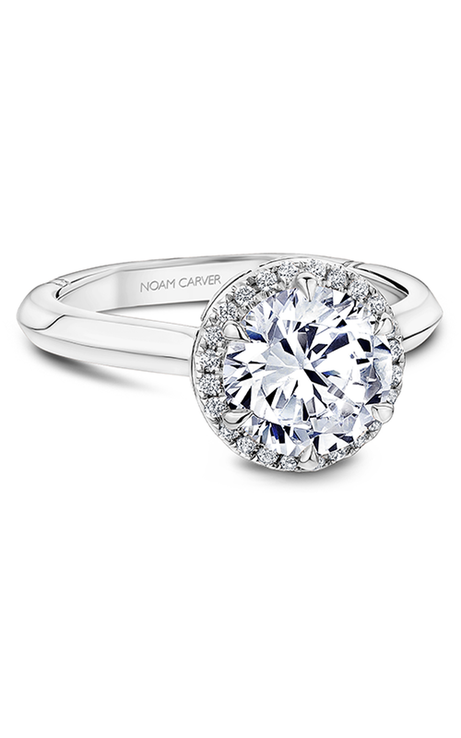 Noam Carver Atelier A003 01A Diamond Engagement Ring - 14K White Gold Solitaire Ring for Women, Perfect for Proposals, Anniversaries & Bridal Jewelry Gifts