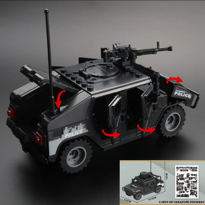 6 Mini Soldiers Military Vehicle Building Blocks Set - 4 in 1 Army Truck Construction Kit, Army Model Car Toys for Kids & Boys | STEM Learning, Birthday Gift, War Game Scenes