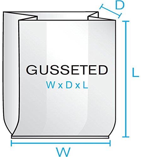 Clear Plastic Side-Gusseted Poly Bags 3.5x2.25x9.75 Inches 1.5 Mil Thick (1000 Pack) - Perfect for Food Storage, Retail Packaging, and Small Parts Organization
