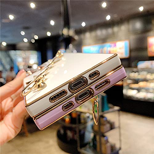**Cute Shiny Square iPhone XR Case for Women - Soft TPU Protective Cover with Love Heart Chain Bracelet, Shockproof & Stylish (Black) - Perfect Gift for Girlfriend, Birthday, or Everyday Use**