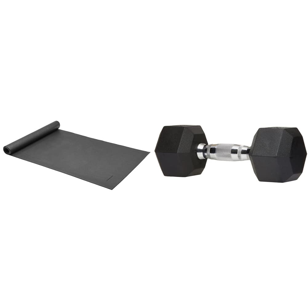 Amazon Basics High-Density Exercise Equipment & Treadmill Mat - Non-Slip Floor Protection for Home Gym, Yoga, and Cardio Workouts