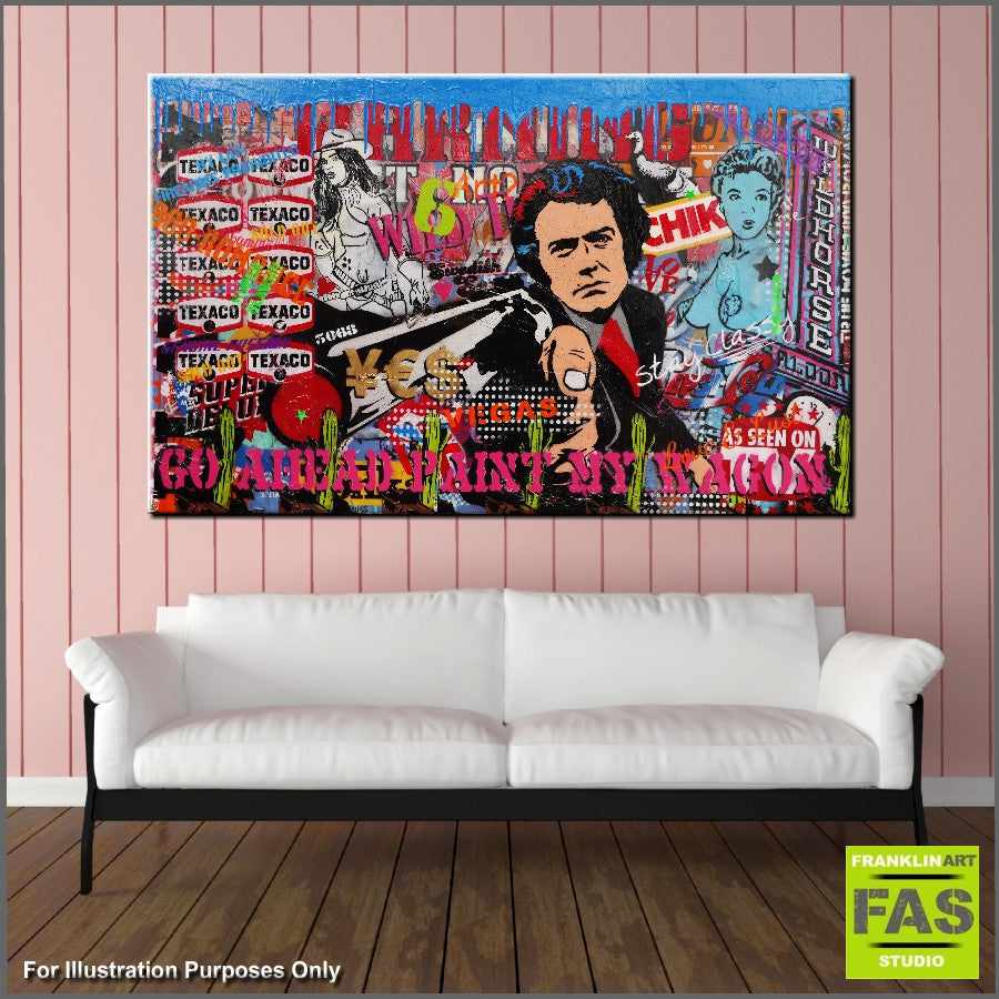 Dirty Harry Clint Eastwood Urban Pop Art Print - Vintage Movie Poster Wall Decor for Home, Office & Man Cave