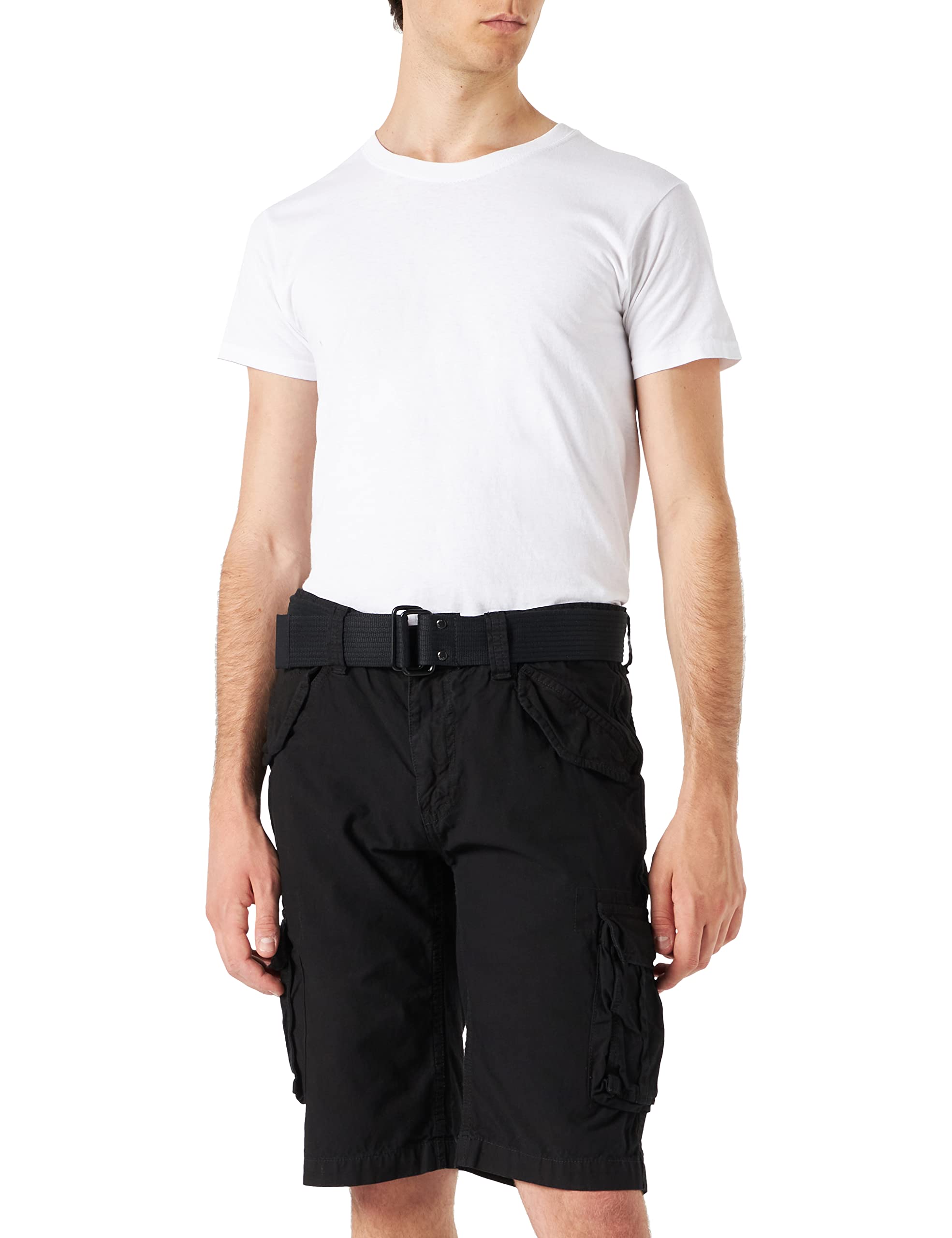 Schott Bermuda Shorts for Men - Battle30 Black Size W28 | Casual Summer Shorts for Beach, Travel & Outdoor Activities