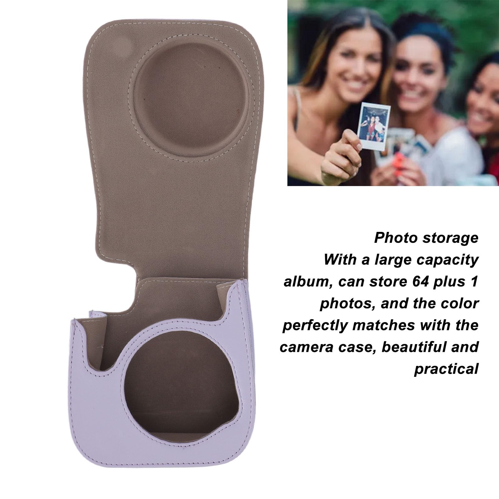 Instax Mini 12 Camera Case Kit with Accessories for Travel & Selfies - Purple