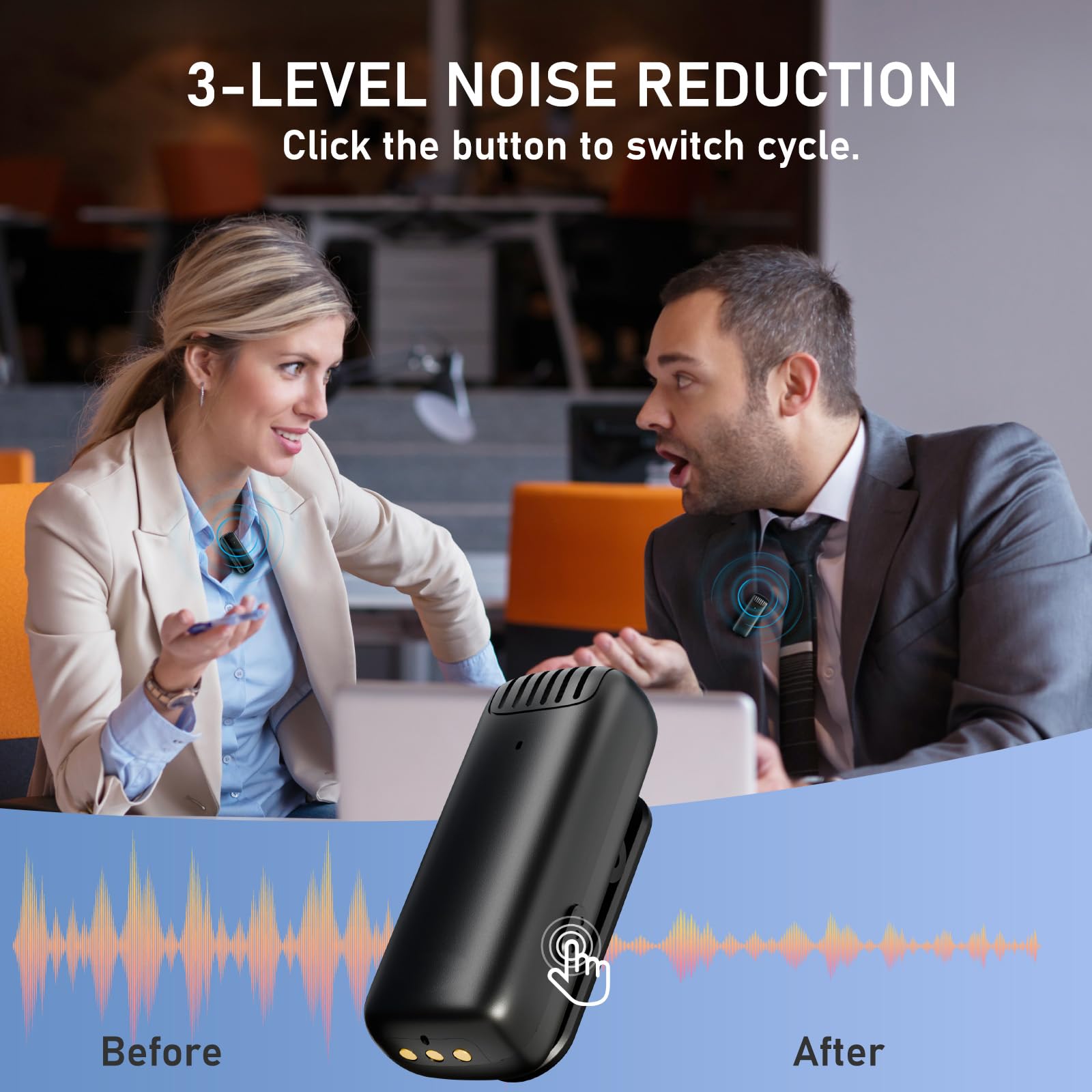 Wireless Lavalier Microphone for iPhone iPad 14 13 12 11 Pro Max - Noise Cancelling Clip-on Mic with Charging Case for YouTube Videos, Live Streaming, Podcasts, TikTok & Vlogging - Perfect for Interviews, Gaming, and Content Creation