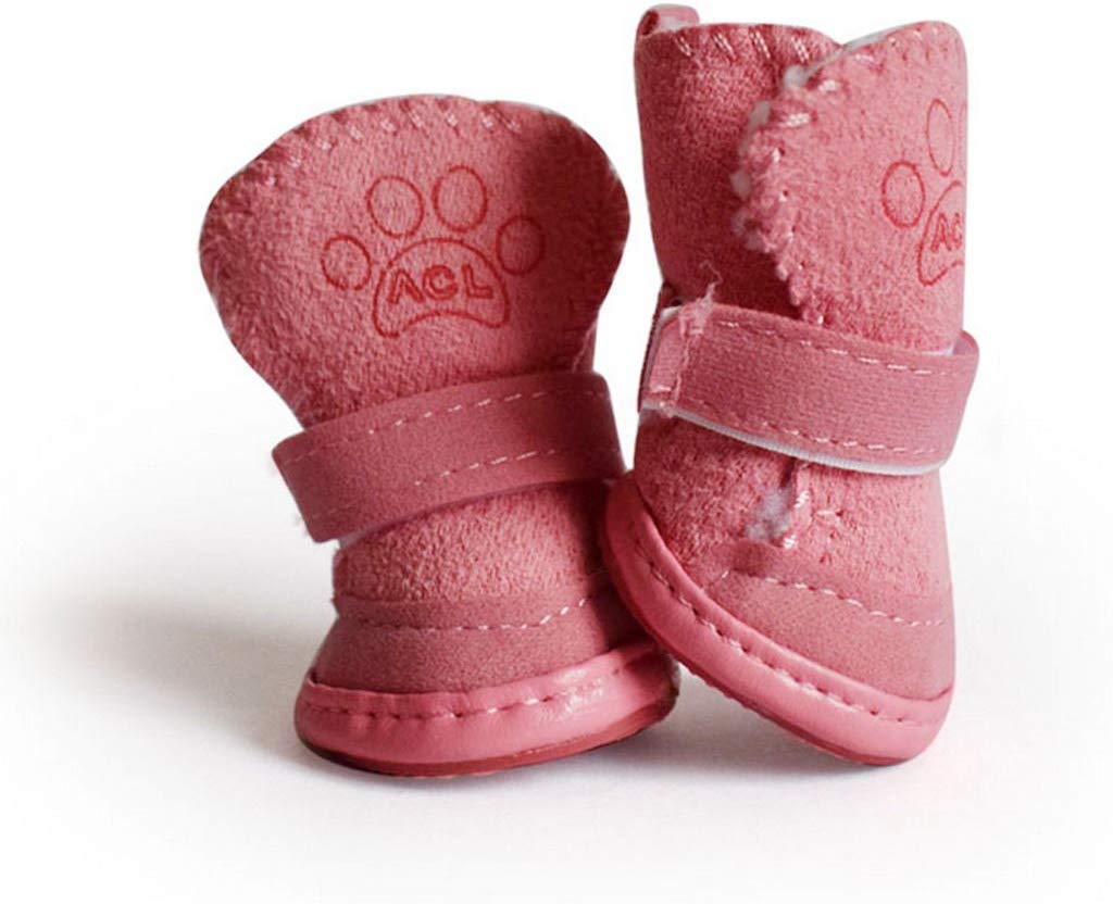 **Waterproof Dog Boots for Small Dogs - Anti-Slip Winter Paw Protectors, Warm & Skidproof Pet Shoes for Snow, Ice & Outdoor Adventures (Size #2, Pink)**