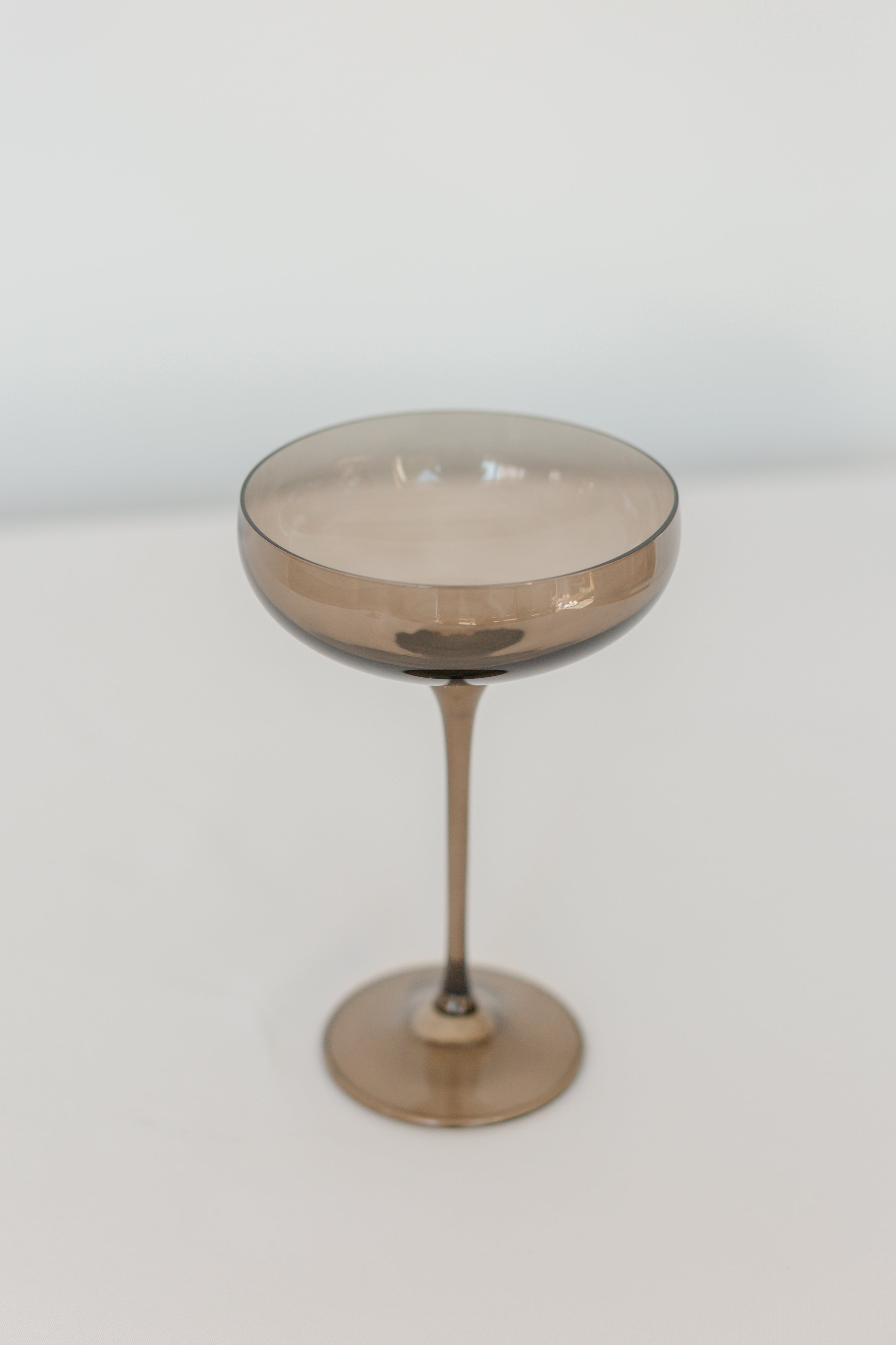 Estelle Colored Champagne Coupe Glasses Set of 6 - Elegant Gray Smoke Stemware for Wedding, Party & Special Occasions