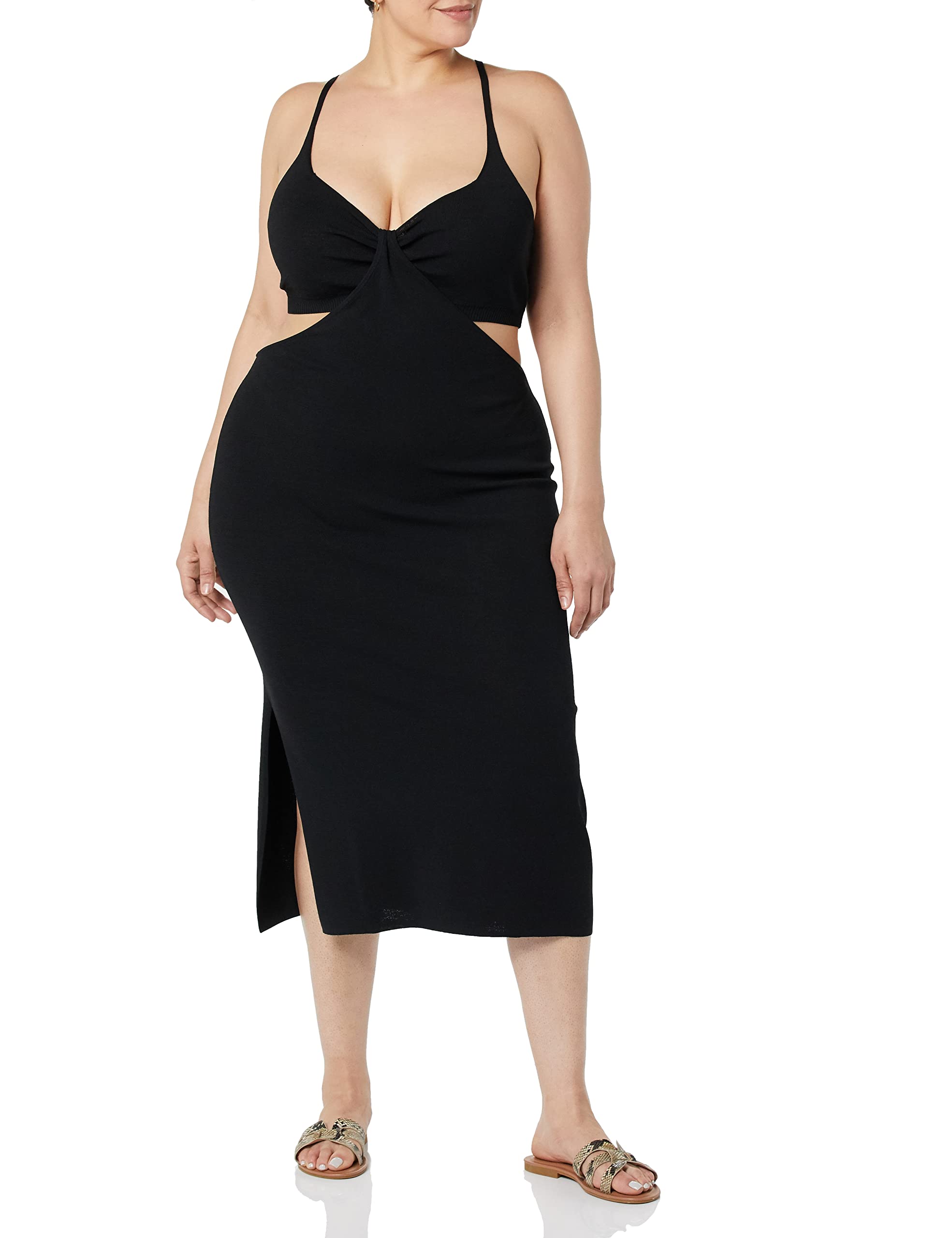 The Drop Women's Zuri Fitted Cut-Out One Shoulder Maxi Sweater Dress - Elegant & Cozy Knit Dress for Date Night, Holiday Parties & Winter Fashion