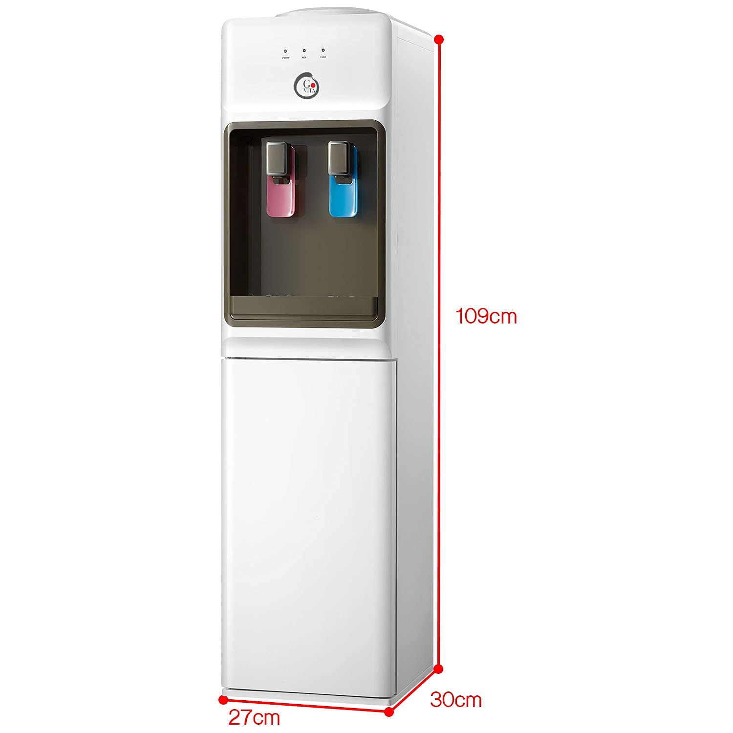 Cold and Hot Water Dispenser with Mini Beverage Fridge - Floor Standing Slim Design for Home, Office, or Restaurant Use