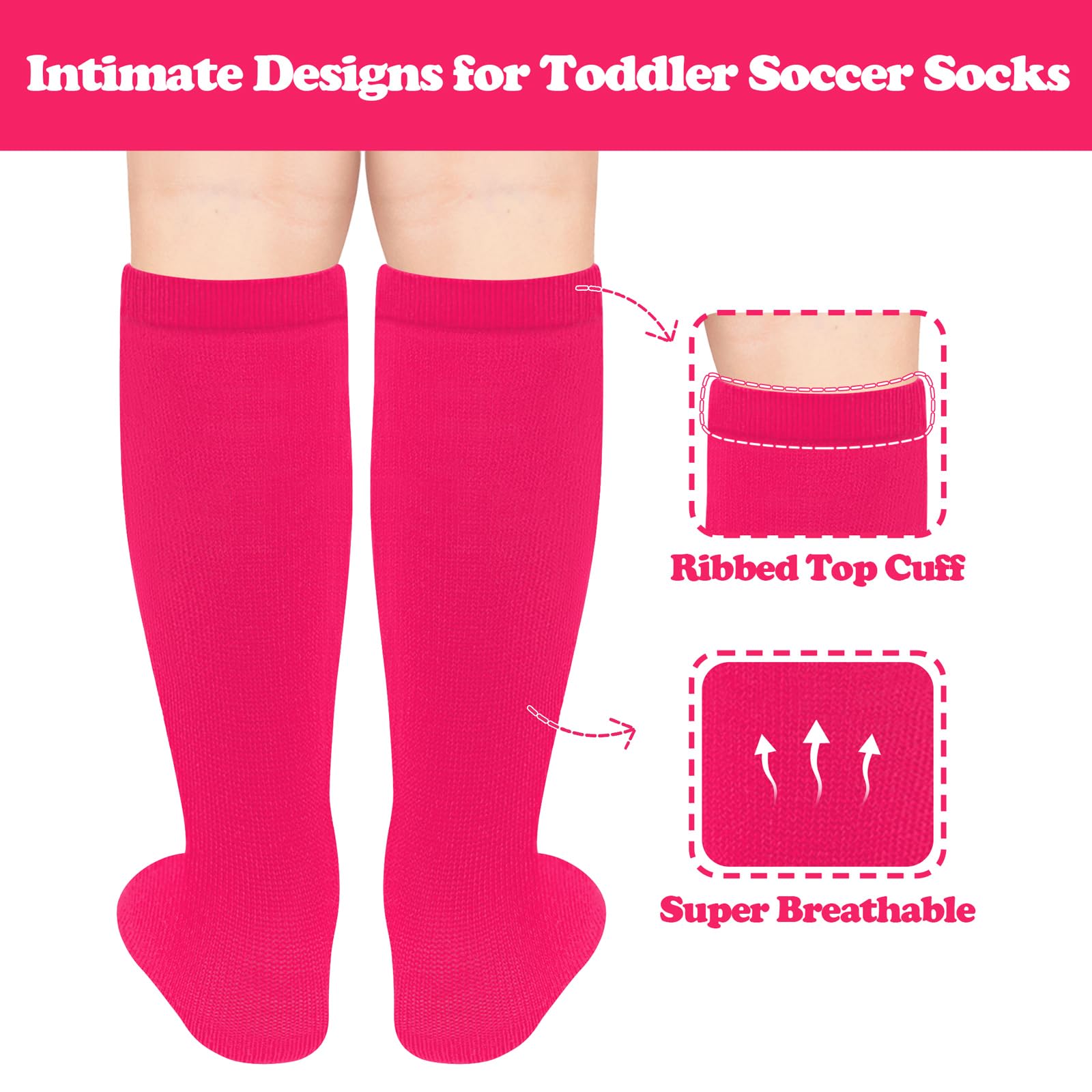 Kids Soccer Socks - Breathable Youth Athletic Socks for Boys & Girls - Perfect for Soccer, Baseball, Football & Softball Games & Practice