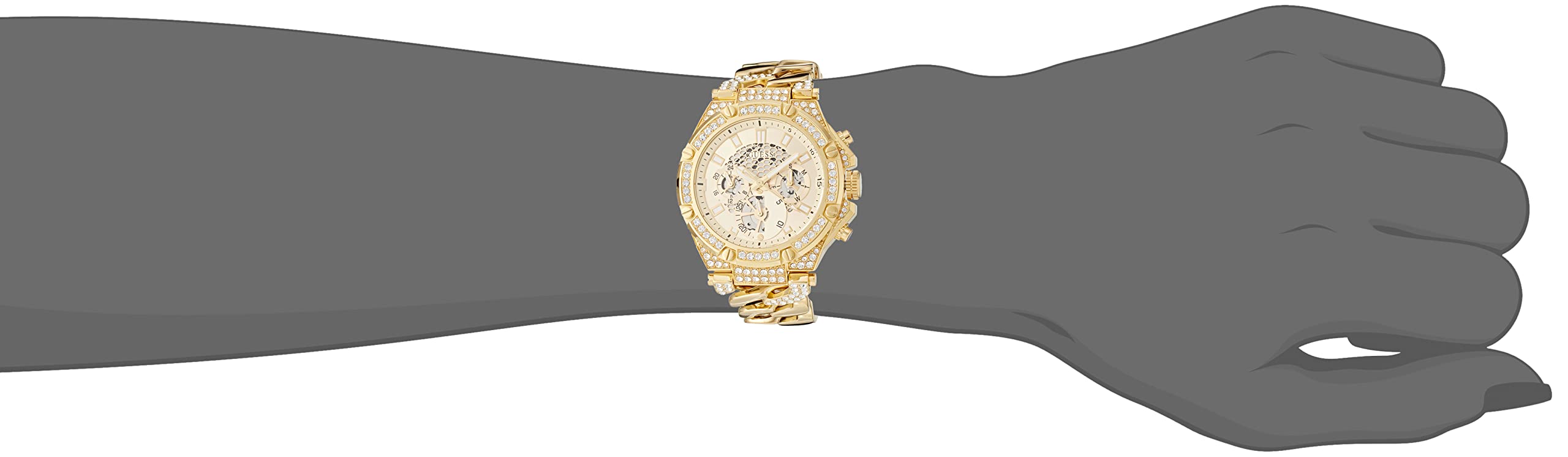 GUESS Men's 46mm Stainless Steel Chronograph Watch with Date Window - Water Resistant Casual & Dress Watch for Business, Dating & Everyday Wear