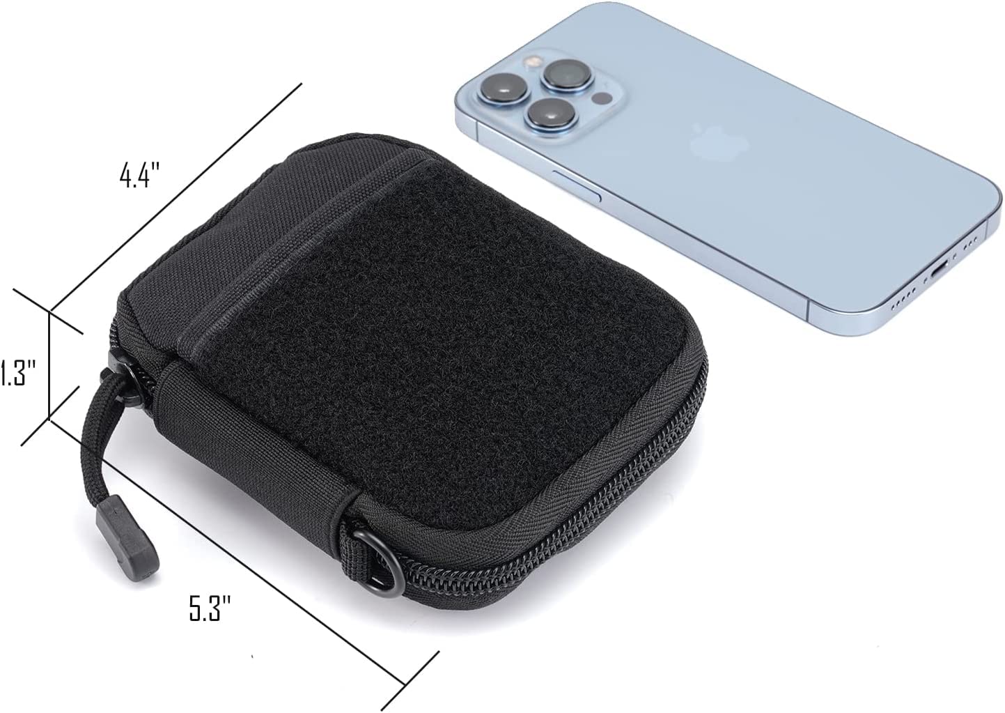 EDC Pouch Pocket Organizer - Small Nylon Tool Bag with Hook & Loop Panel, D-Ring Keychain - Compact Multitool Pouch for Everyday Carry (TK05-Black) - Perfect for Camping, Hiking & Outdoor Gear Organization