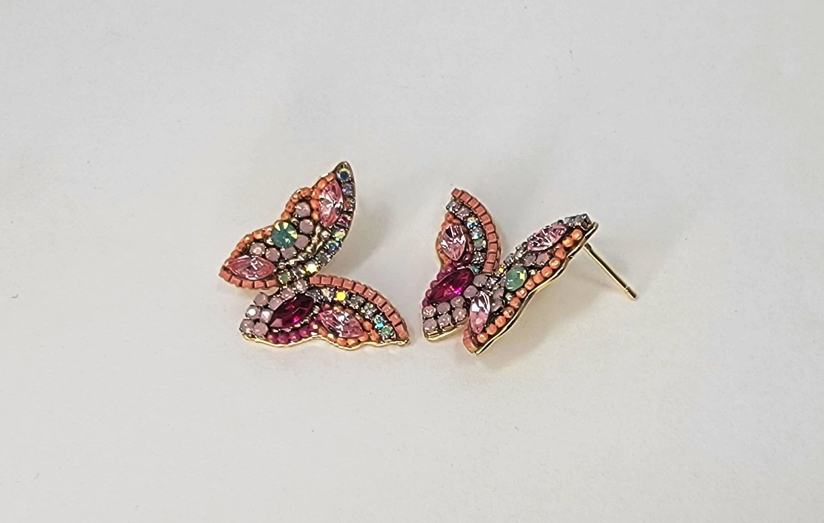 Butterfly Flutter CZ Crystal Stud Earrings for Women - Elegant Cubic Zirconia Post Earrings for Daily Wear, Parties & Special Occasions