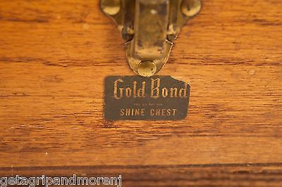 Premium GOLD BOND Shine Chest Wooden Shoe Shine Kit with Polishing Brush & Accessories - Professional Shoe Care for Men's Dress Shoes, Boots & Leather Accessories - Perfect for Home, Office & Travel Use