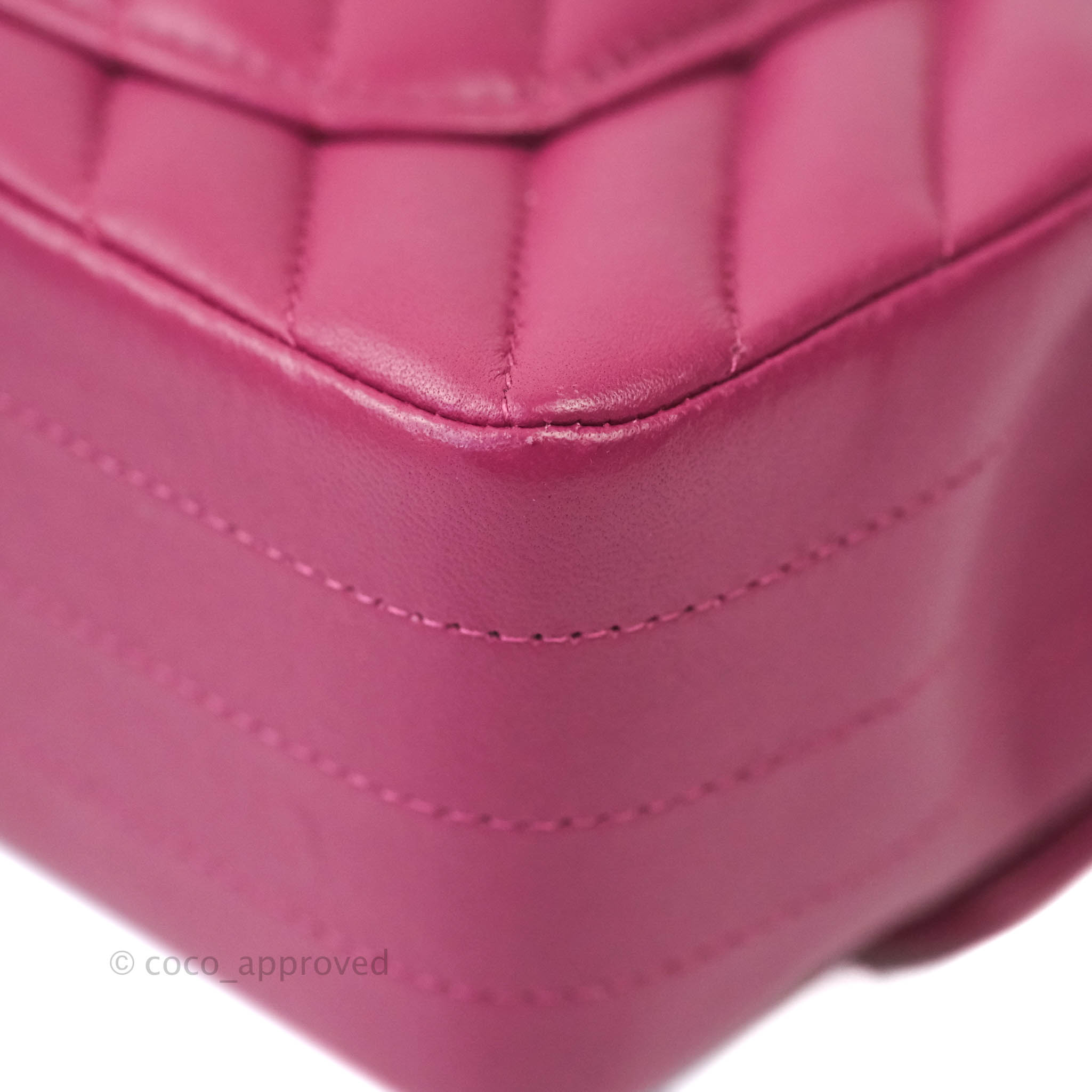 Chanel Chevron Mini Rectangular Lambskin Flap Bag in Dark Pink with Gold Hardware - Perfect for Evening Events, Date Nights & Luxury Fashion Accessories