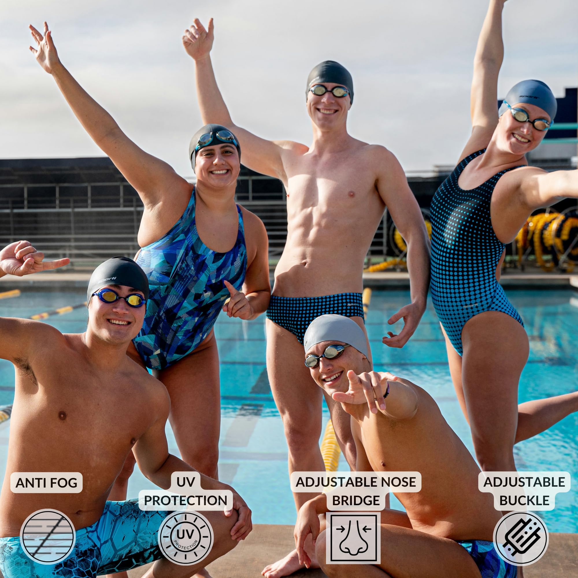 Sporti Unisex Adult Swimming Goggles - Anti-Fog & Shatter-Resistant Swim Goggles for Men & Women with Mirror/Non-Mirror Lens Options | Perfect for Lap Swimming, Triathlon Training & Recreational Water Sports