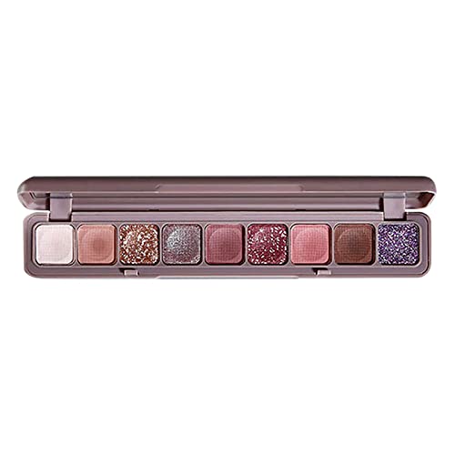 Matte Eyeshadow Palette 9 Colors - Glitter & Powder for Women - Korean Makeup for Party & Daily Use