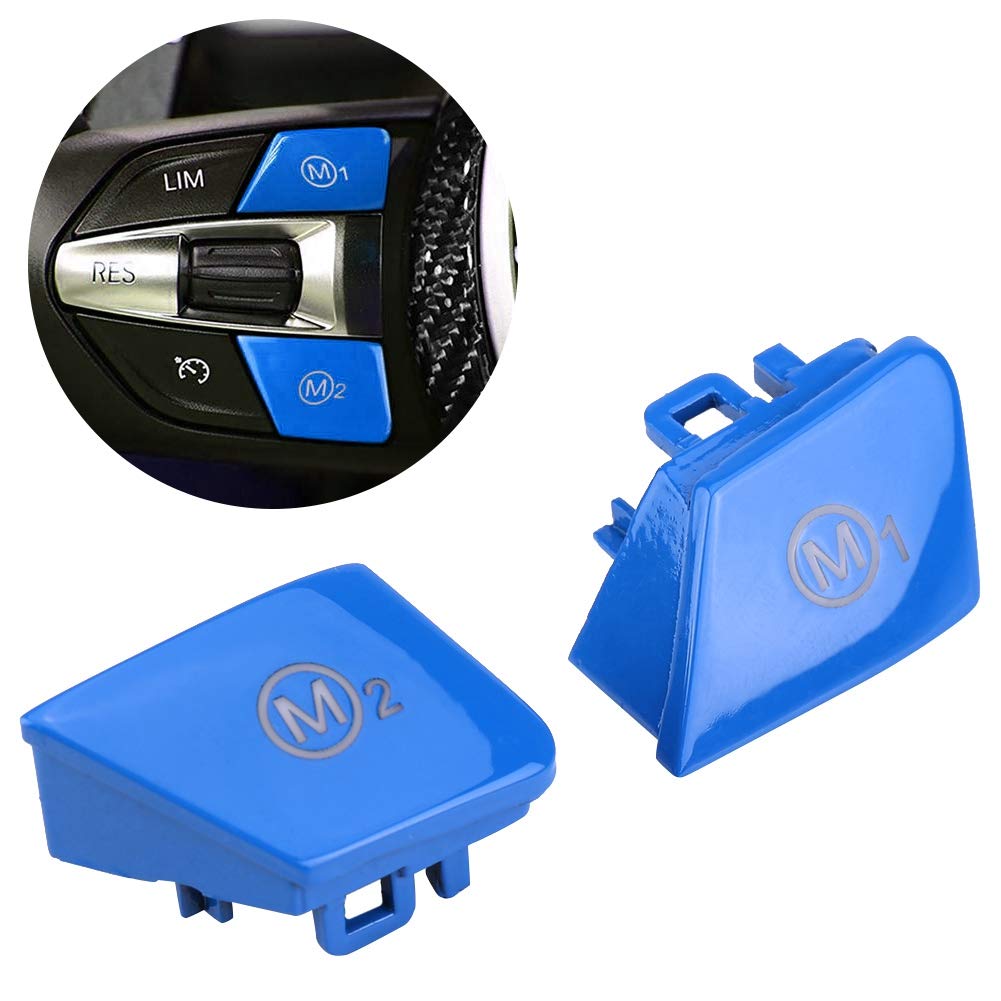 BMW M1 M2 Steering Wheel Buttons - Compatible with M3 M4 F80 F82 F83 Models (2015-2016) - Blue Racing Mode Switch for 3.0T Engine - Perfect for Track Days & Performance Driving