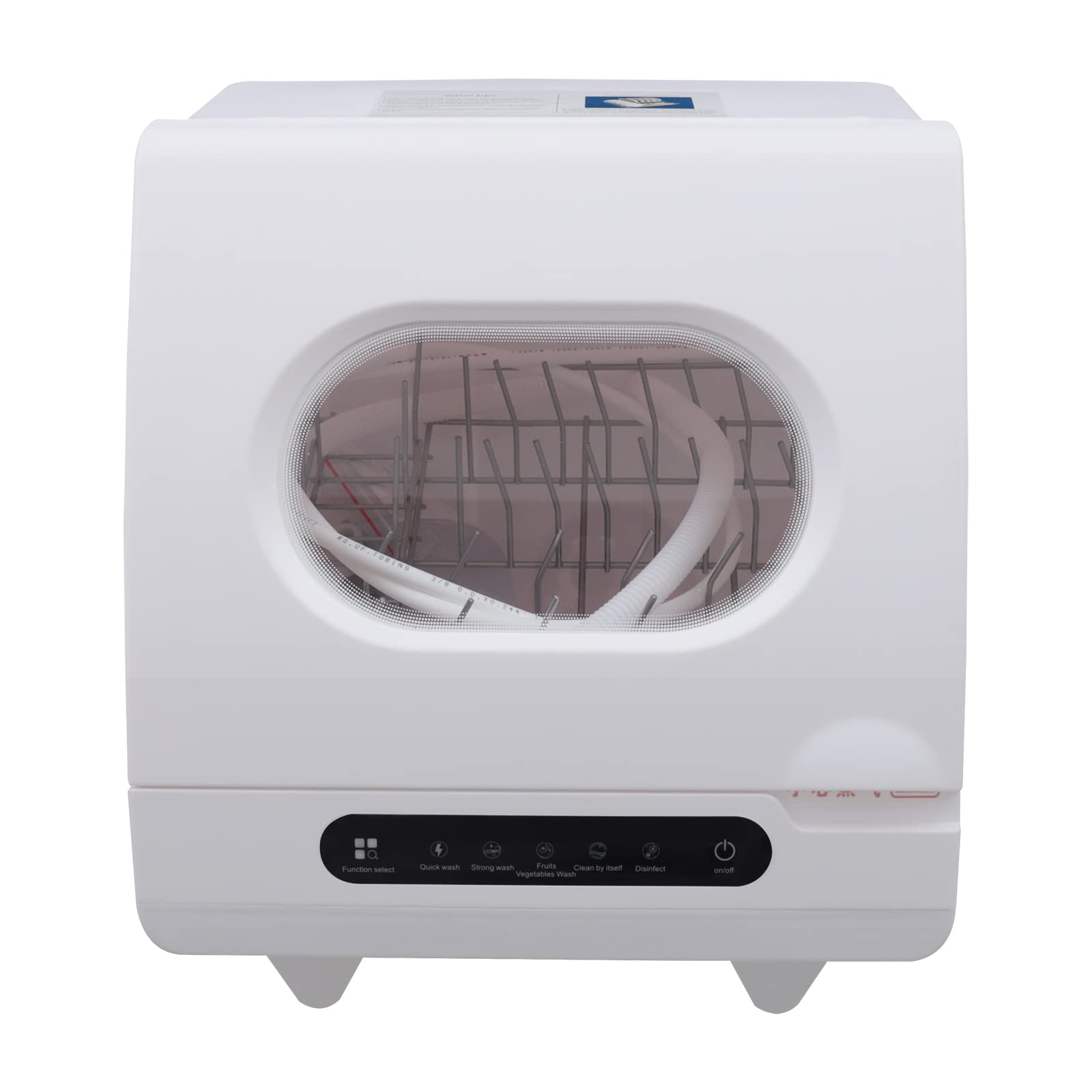 Portable Countertop Dishwasher - 5 Washing Programs with Air-Dry Function, Compact Mini Dishwasher for Apartments, RVs, Dorms & Small Kitchens (White) - Perfect for Studio Living, Camping & Space-Saving Solutions