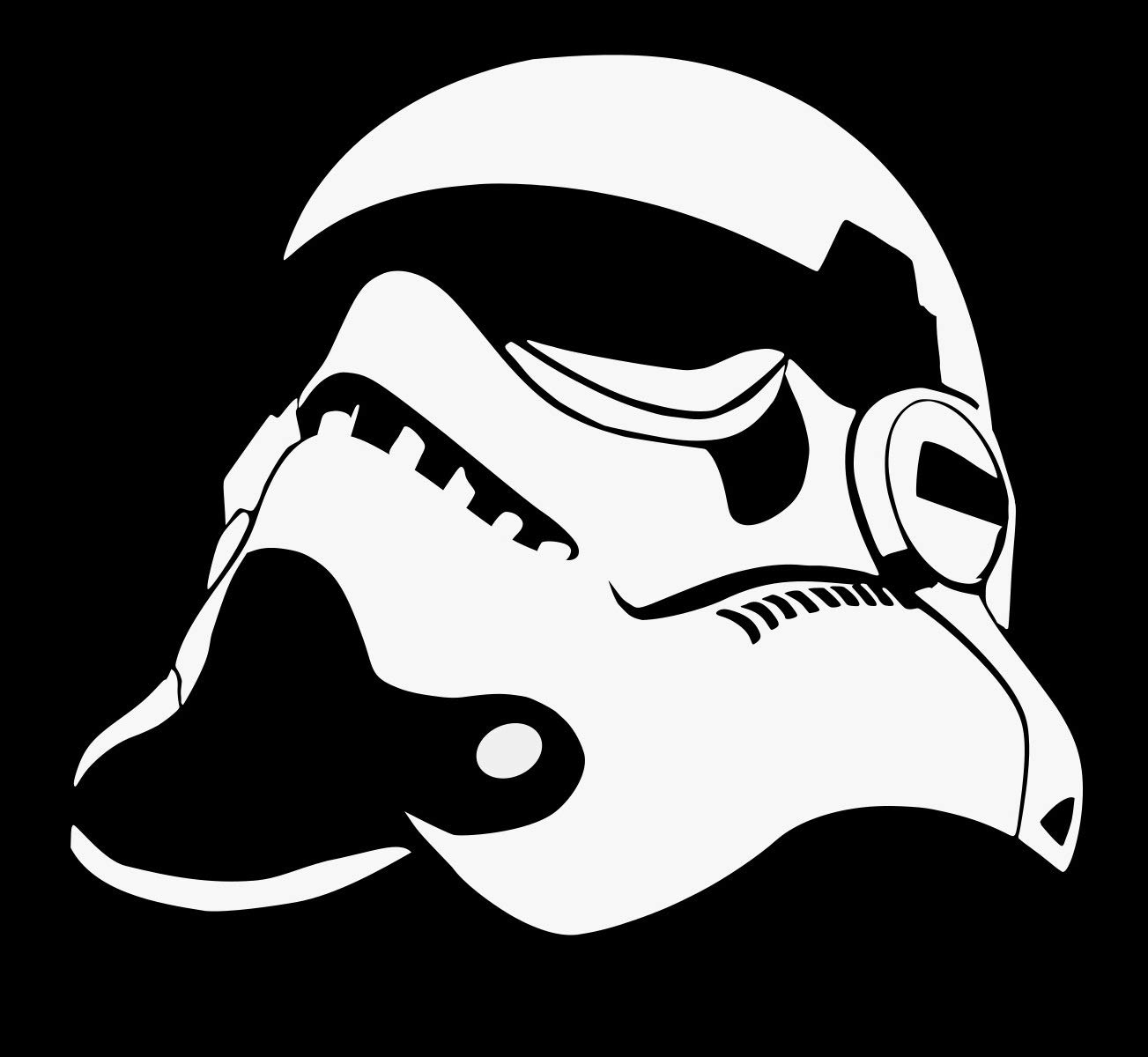 LF Stormtrooper Helmet Vinyl Decal Sticker - White 5.5
