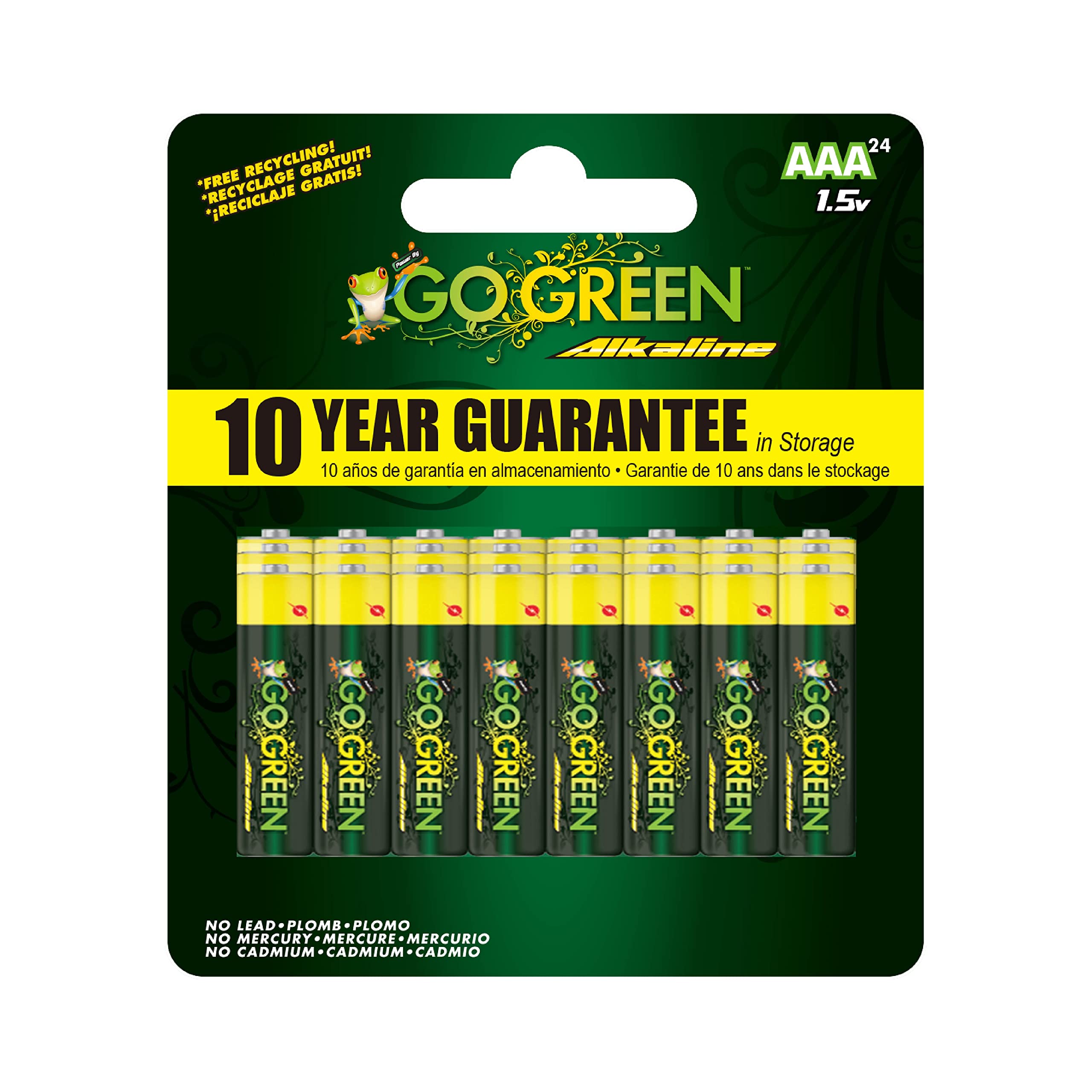 GoGreen Power (24012) Eco Friendly Alkaline AAA Batteries - No Lead, Cadmium or Mercury - Pack of 24 - Perfect for Toys, Remote Controls, Flashlights and Wireless Devices