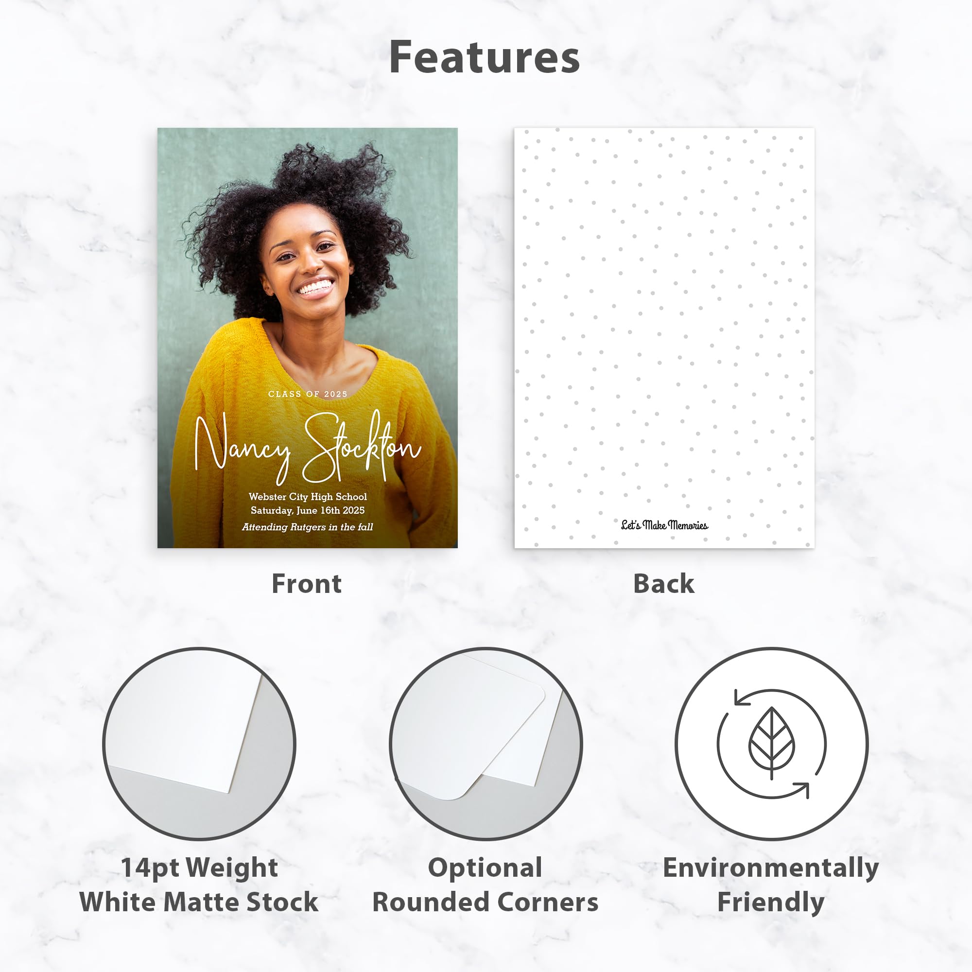 Custom Graduation Announcements for Class of 2025 - Personalized Photo Cards with White Envelopes - Premium 5x7 Invitations for Esteemed Graduates - Perfect for Commencement Ceremonies, Family Celebrations & Lasting Keepsakes